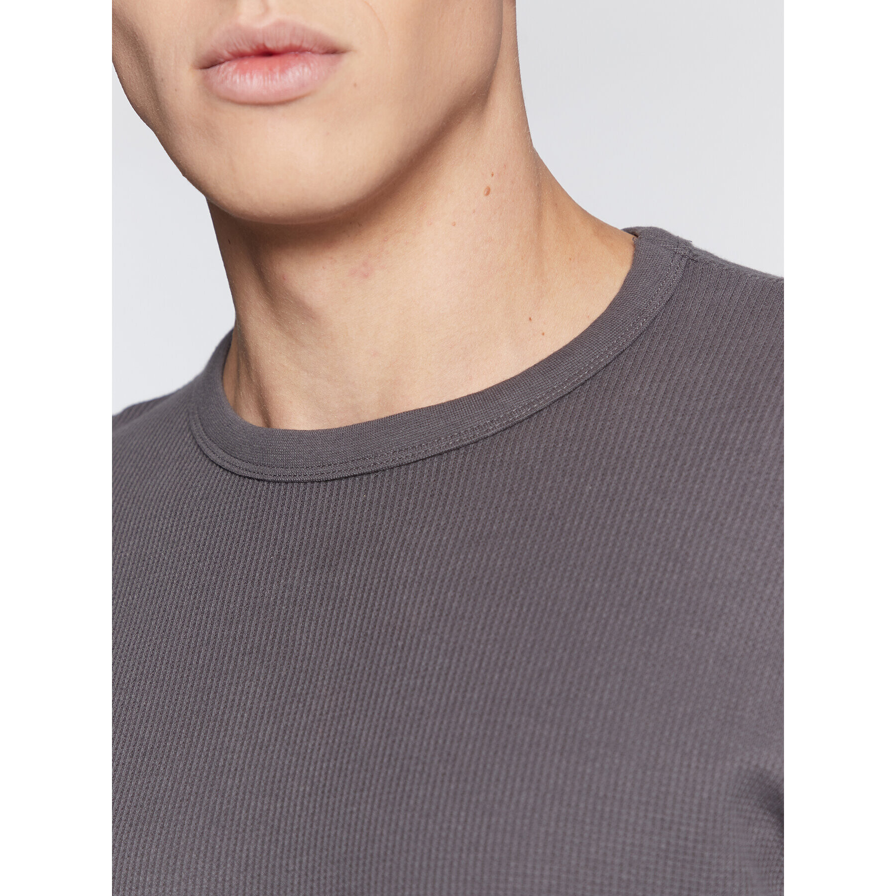 Solid Тениска с дълъг ръкав 21107286 Сив Regular Fit - Pepit.bg
