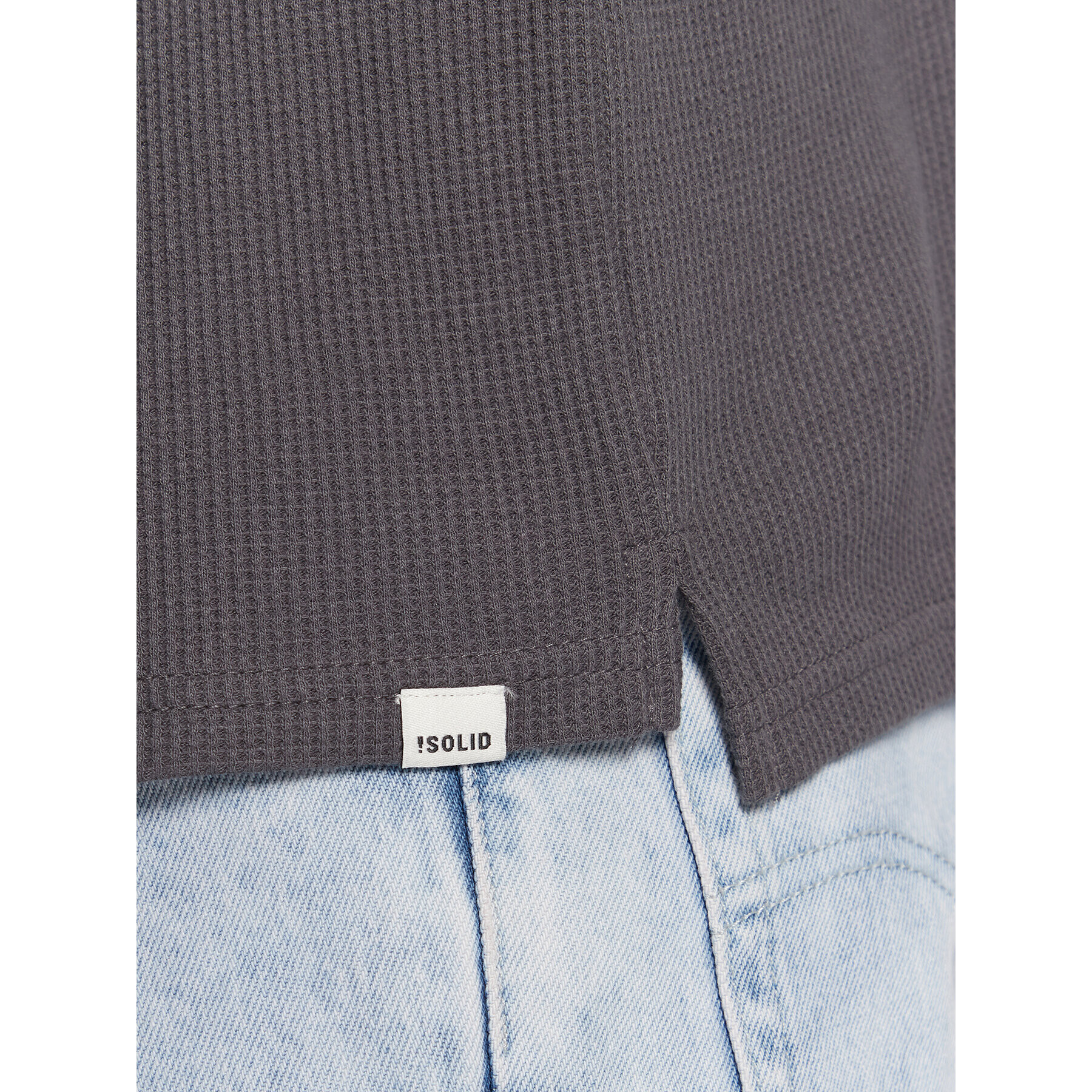 Solid Тениска с дълъг ръкав 21107286 Сив Regular Fit - Pepit.bg
