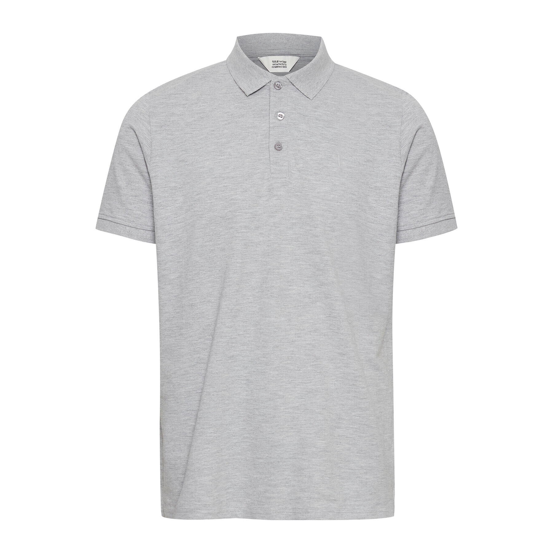 Solid Тениска с яка и копчета 21106488 Сив Regular Fit - Pepit.bg