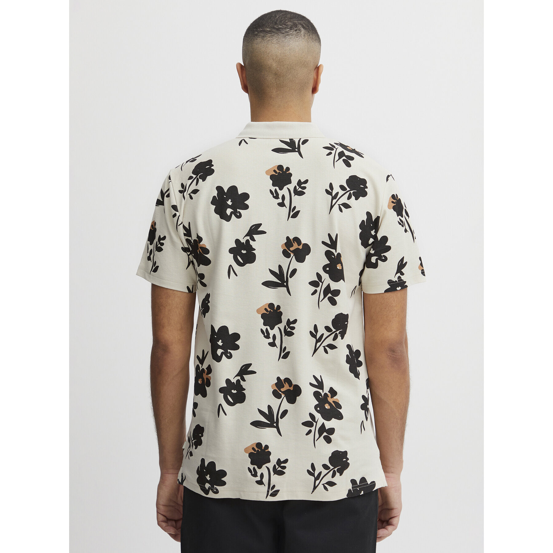 Solid Тениска с яка и копчета 21107752 Бежов Regular Fit - Pepit.bg