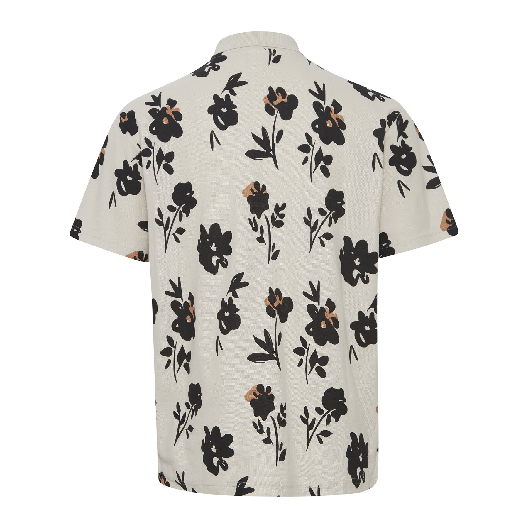 Solid Тениска с яка и копчета 21107752 Бежов Regular Fit - Pepit.bg