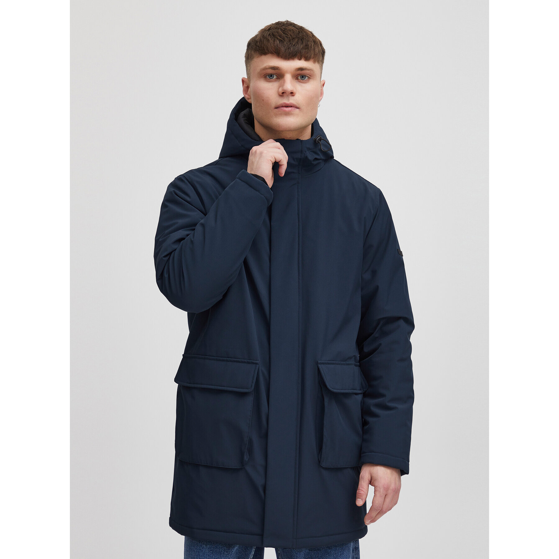 Solid Зимно яке 21107834 Тъмносин Regular Fit - Pepit.bg