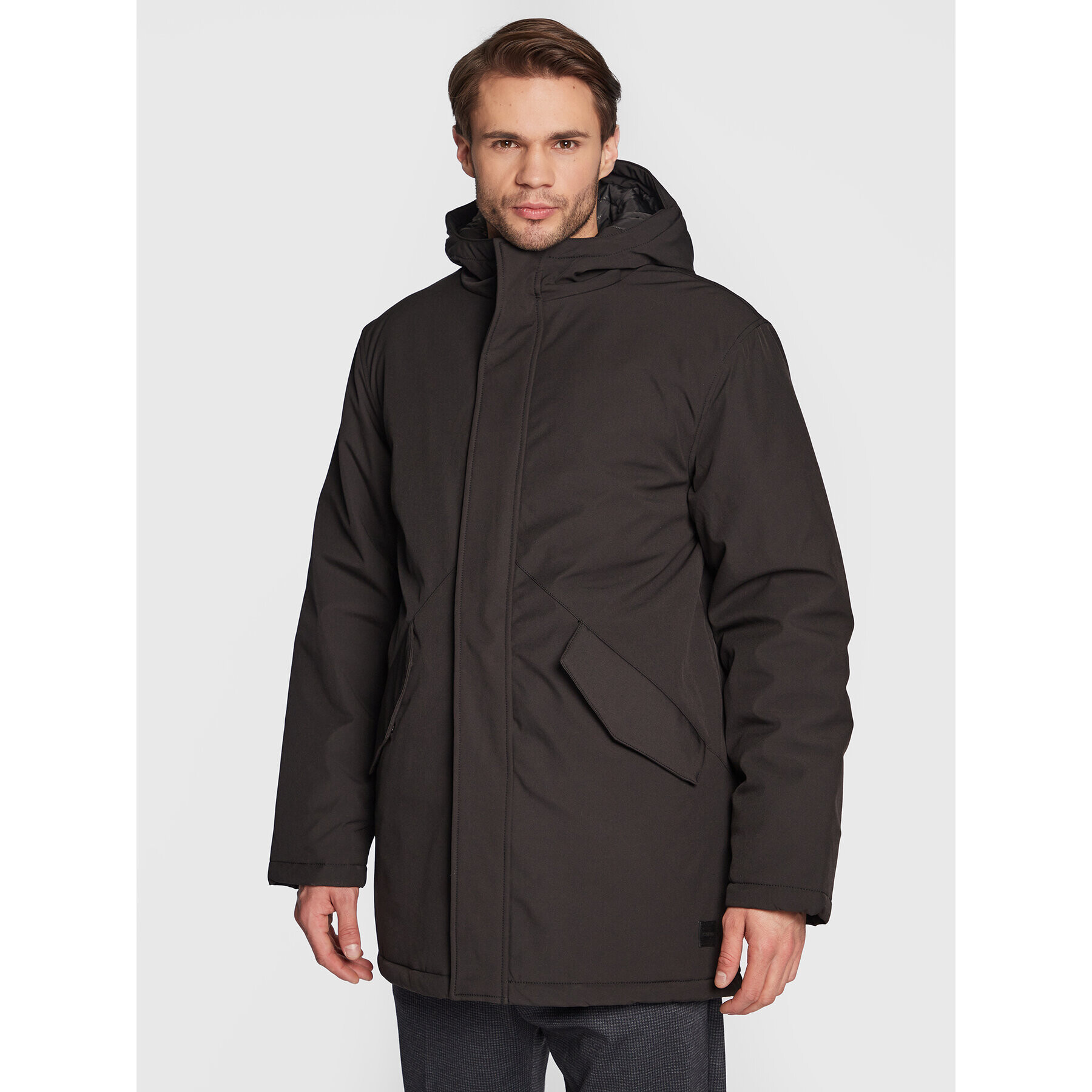 Solid Зимно яке Dimos 21107441 Черен Regular Fit - Pepit.bg