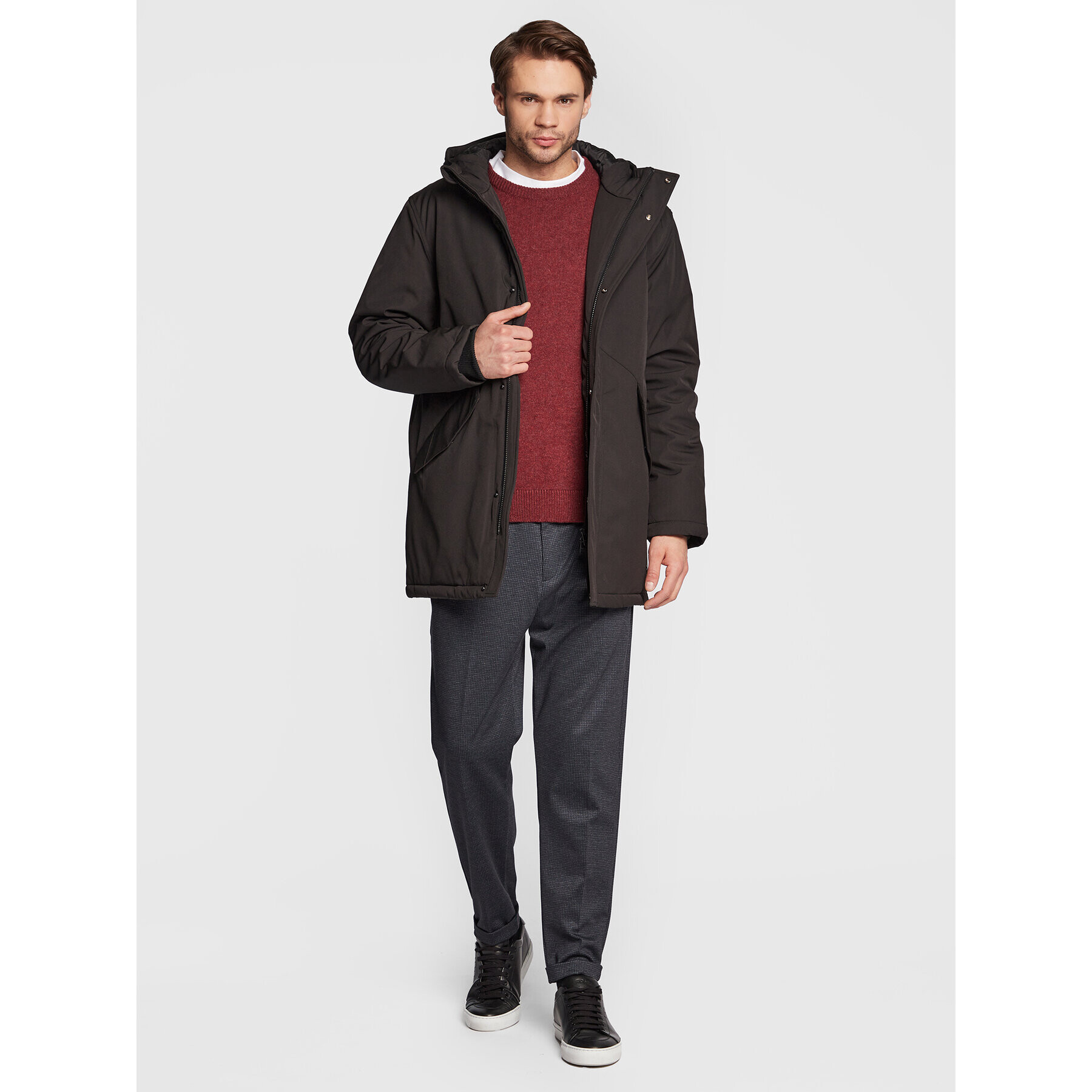Solid Зимно яке Dimos 21107441 Черен Regular Fit - Pepit.bg