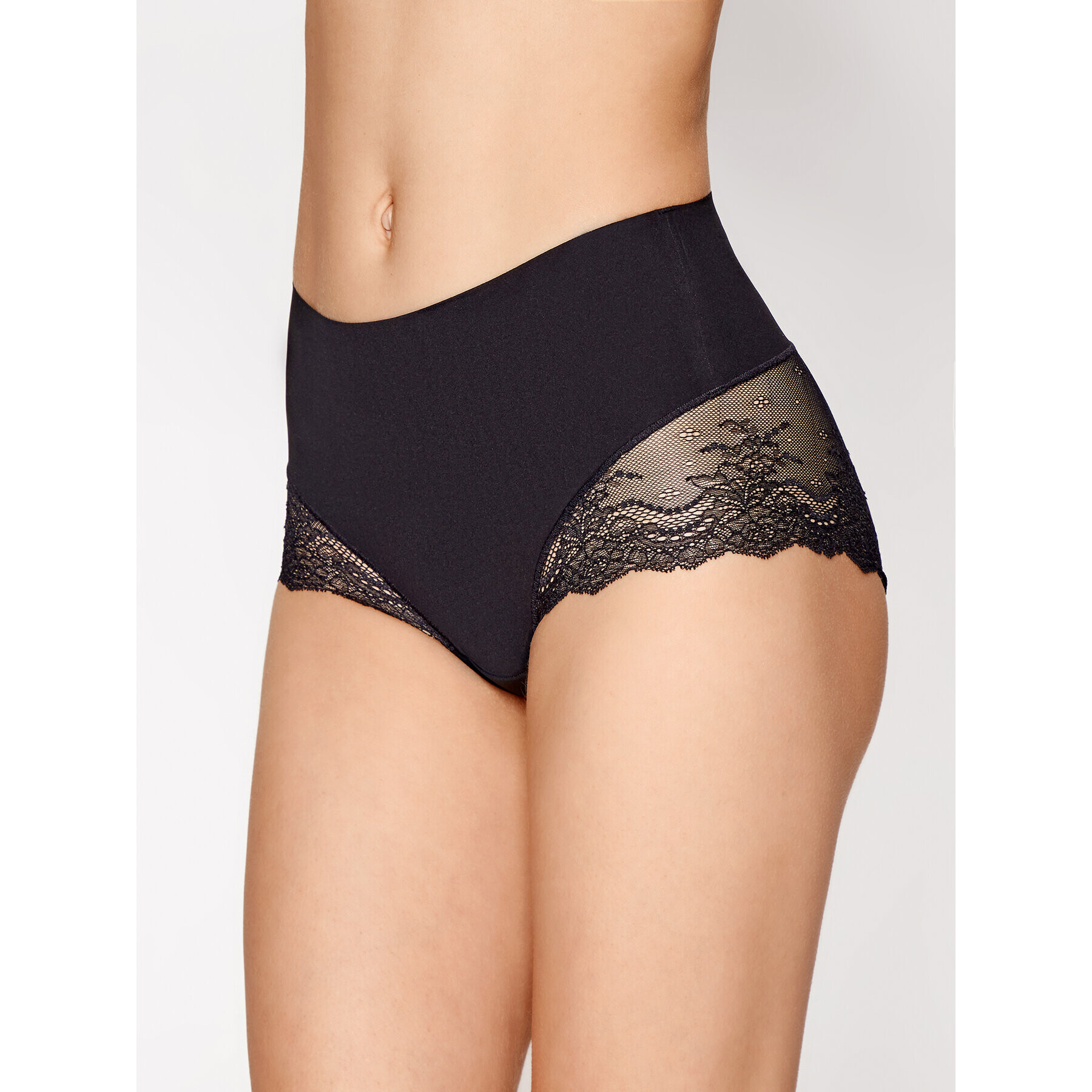 SPANX Класически бикини с висока талия Undie-tectable® Lace Hi-Hipster SP0515 Черен - Pepit.bg