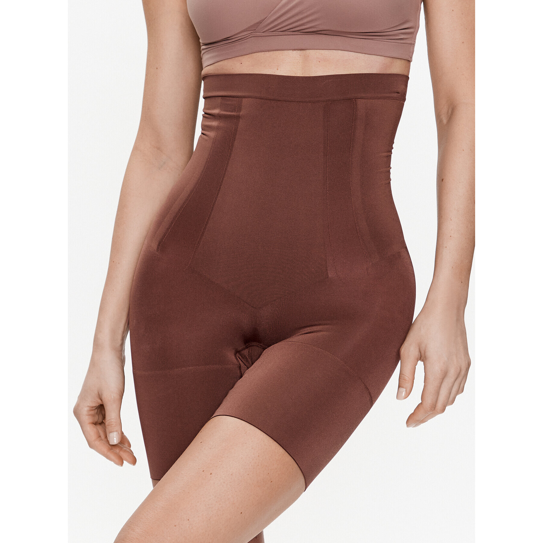 SPANX Моделиращо бельо долна част Oncore High-Waist High Short SS1915 Кафяв - Pepit.bg