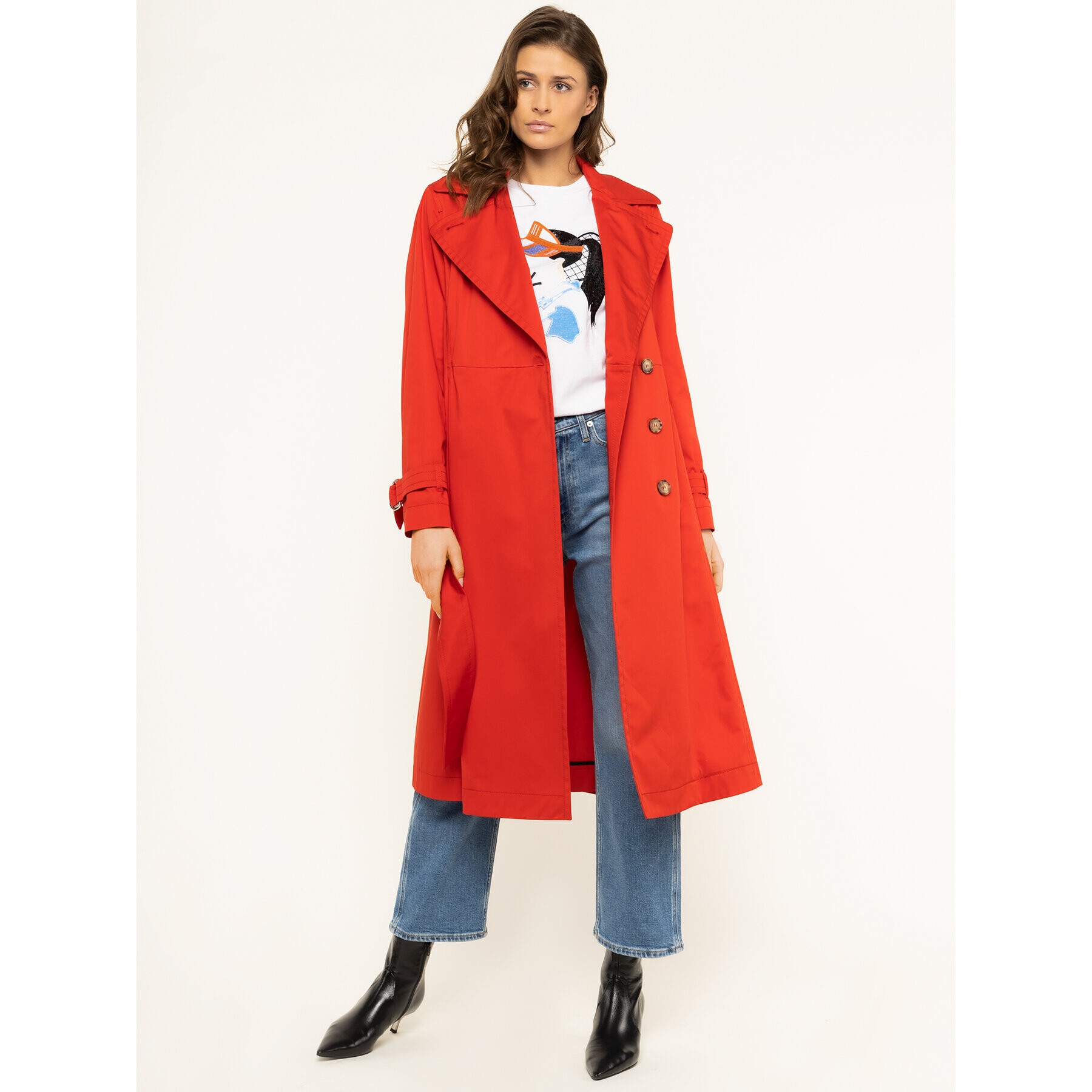 Sportmax Code Тренч Gang 70210202 Червен Regular Fit - Pepit.bg