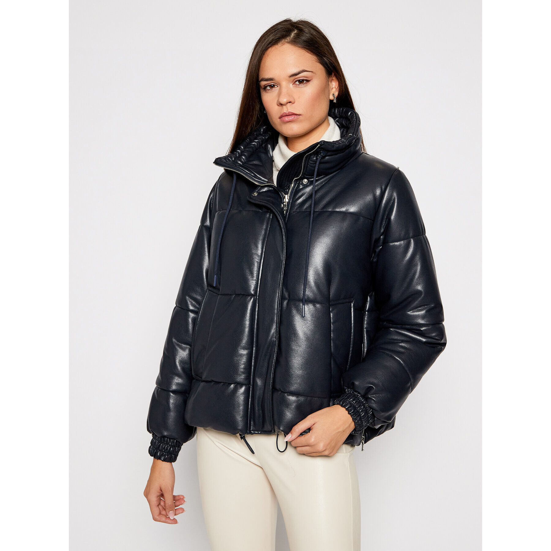 Sportmax Code Яке от имитация на кожа Delta 74860205 Черен Relaxed Fit - Pepit.bg