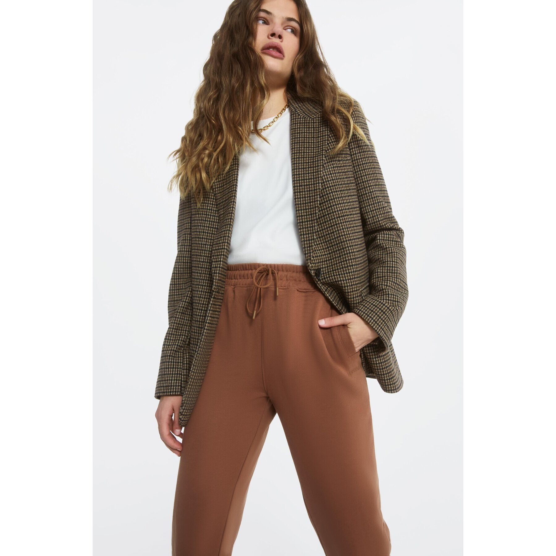 Sprandi Долнище анцуг AW21-SJM009 Кафяв Regular Fit - Pepit.bg
