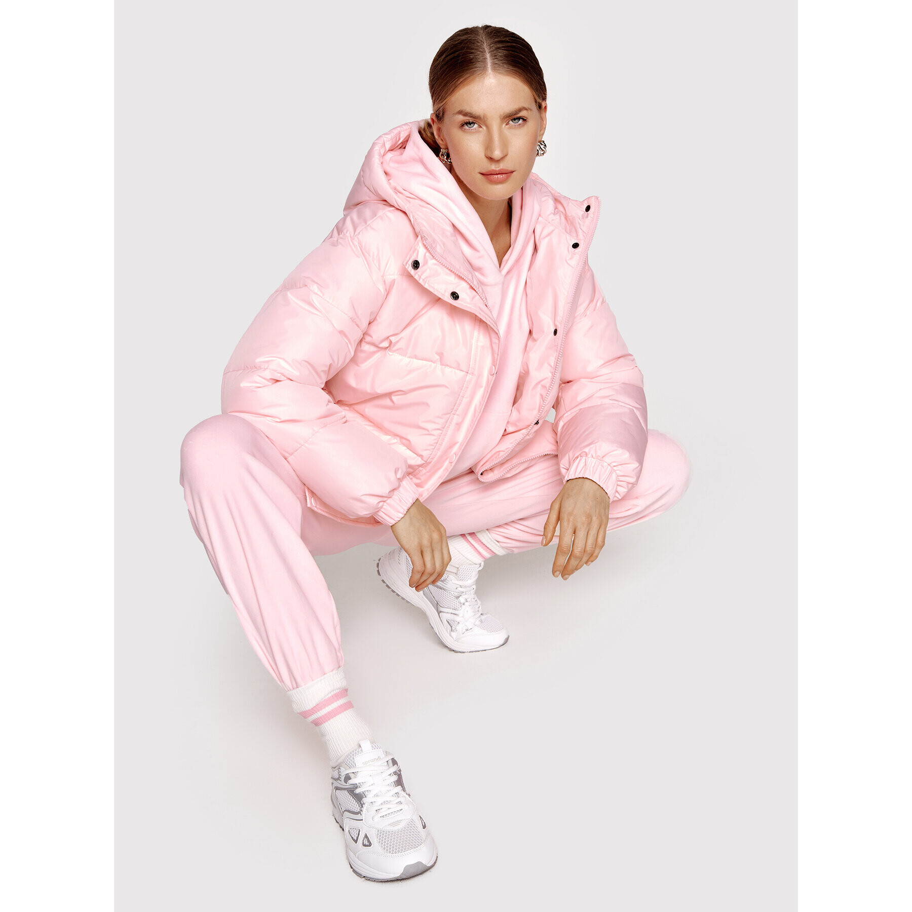 Sprandi Долнище анцуг Velvet SP22-SPD511 Розов Regular Fit - Pepit.bg
