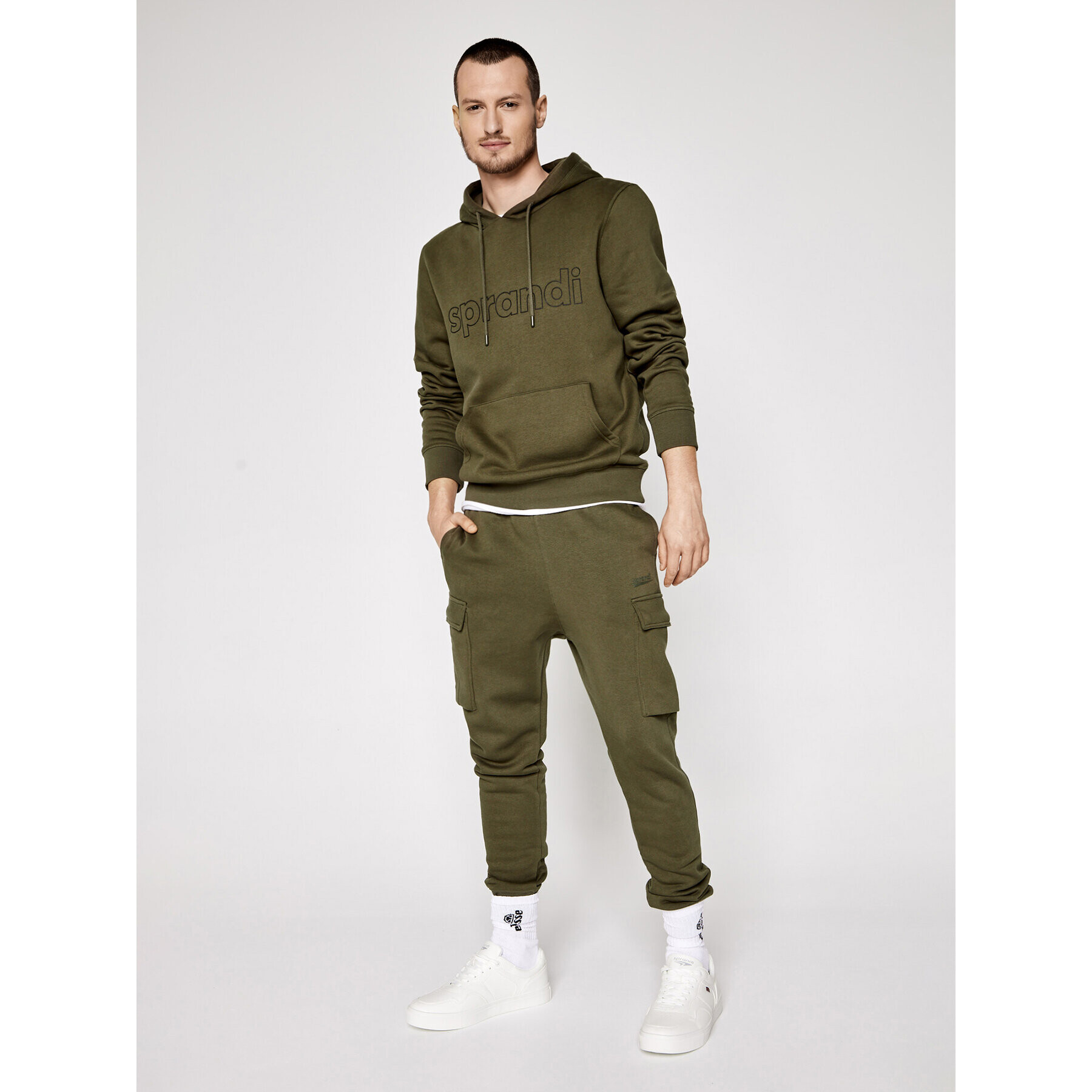 Sprandi Долнище анцуг SS21-SPM002 Зелен Regular Fit - Pepit.bg