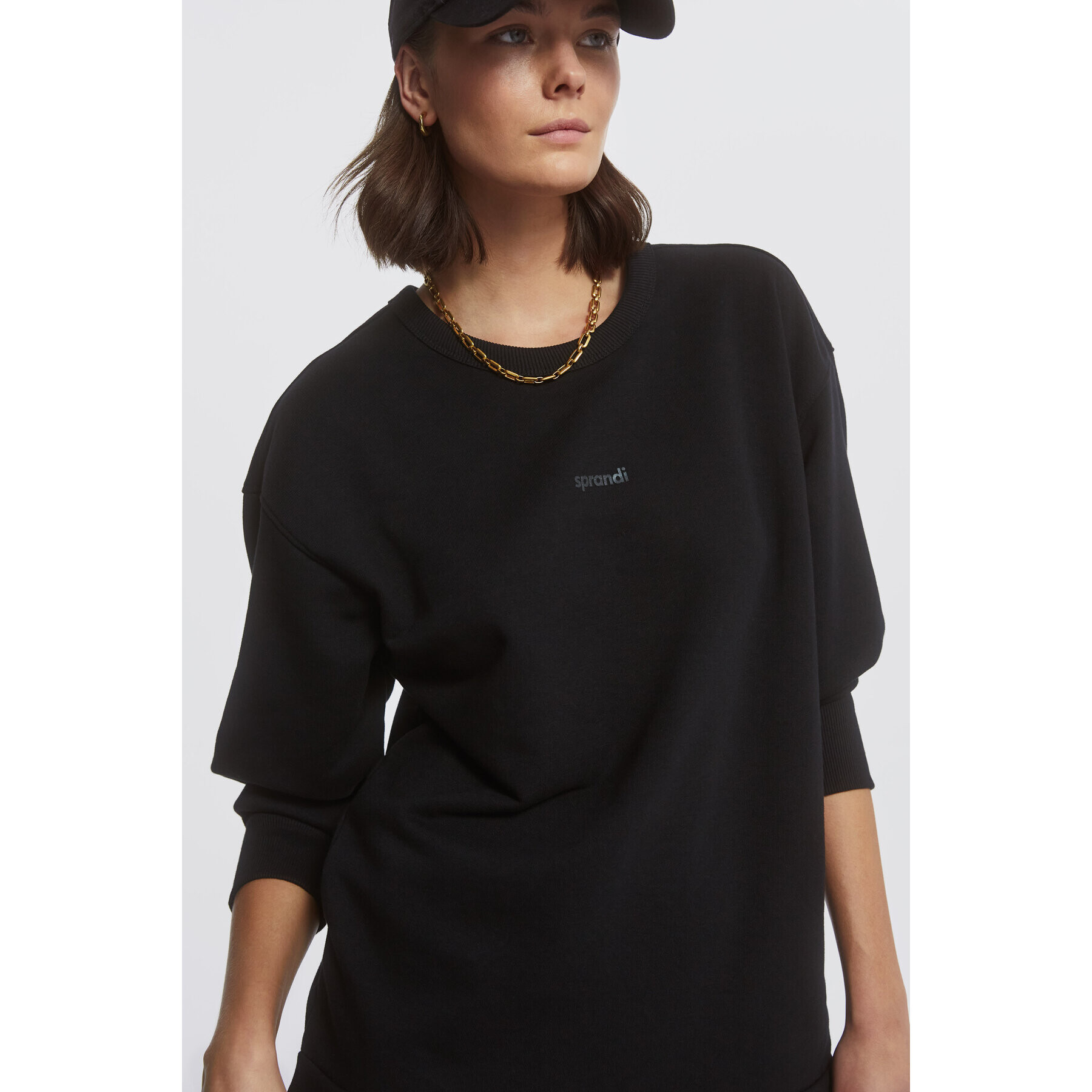 Sprandi Плетена рокля AW21-SUD004 Черен Relaxed Fit - Pepit.bg