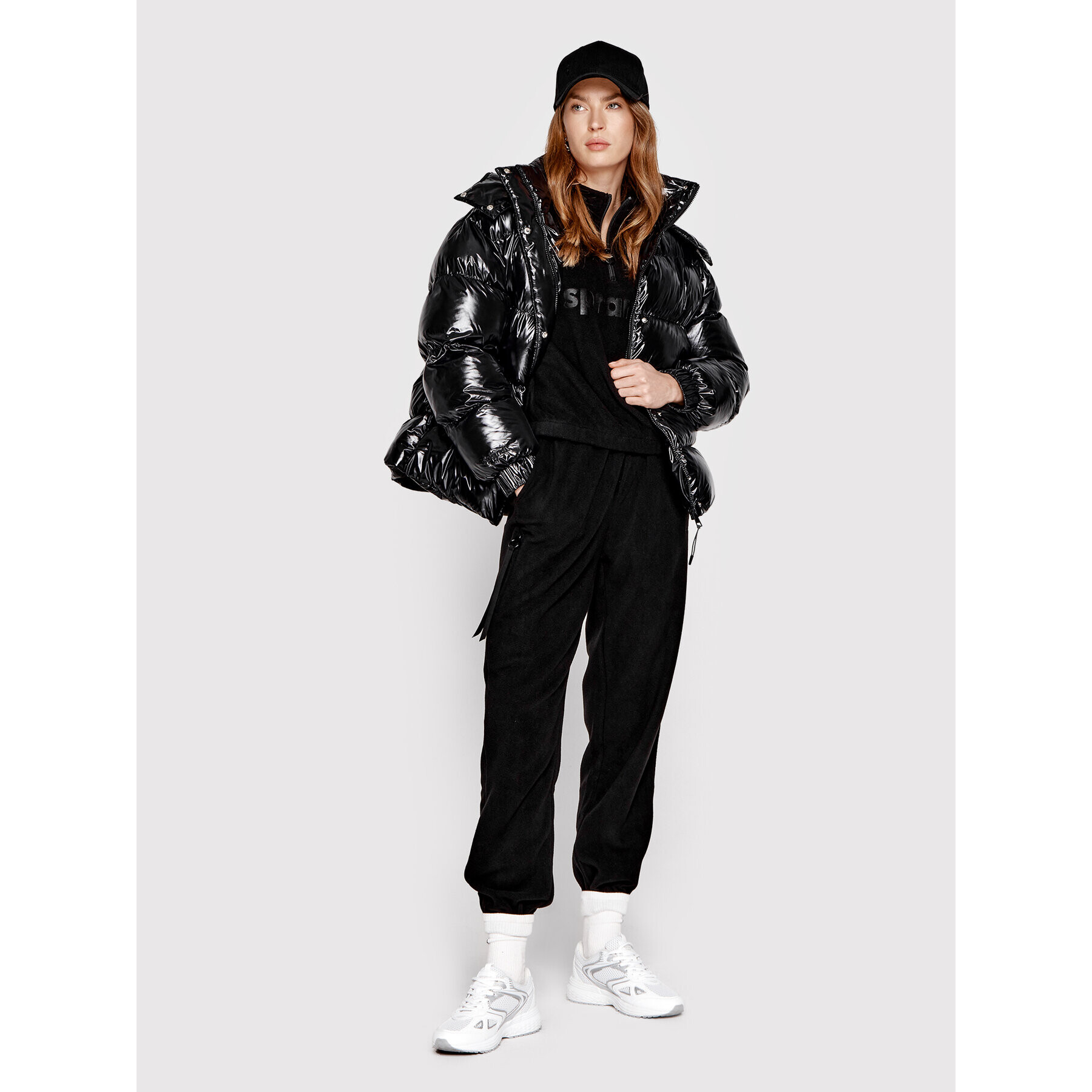 Sprandi Пухено яке SP22-KUD521 Черен Regular Fit - Pepit.bg
