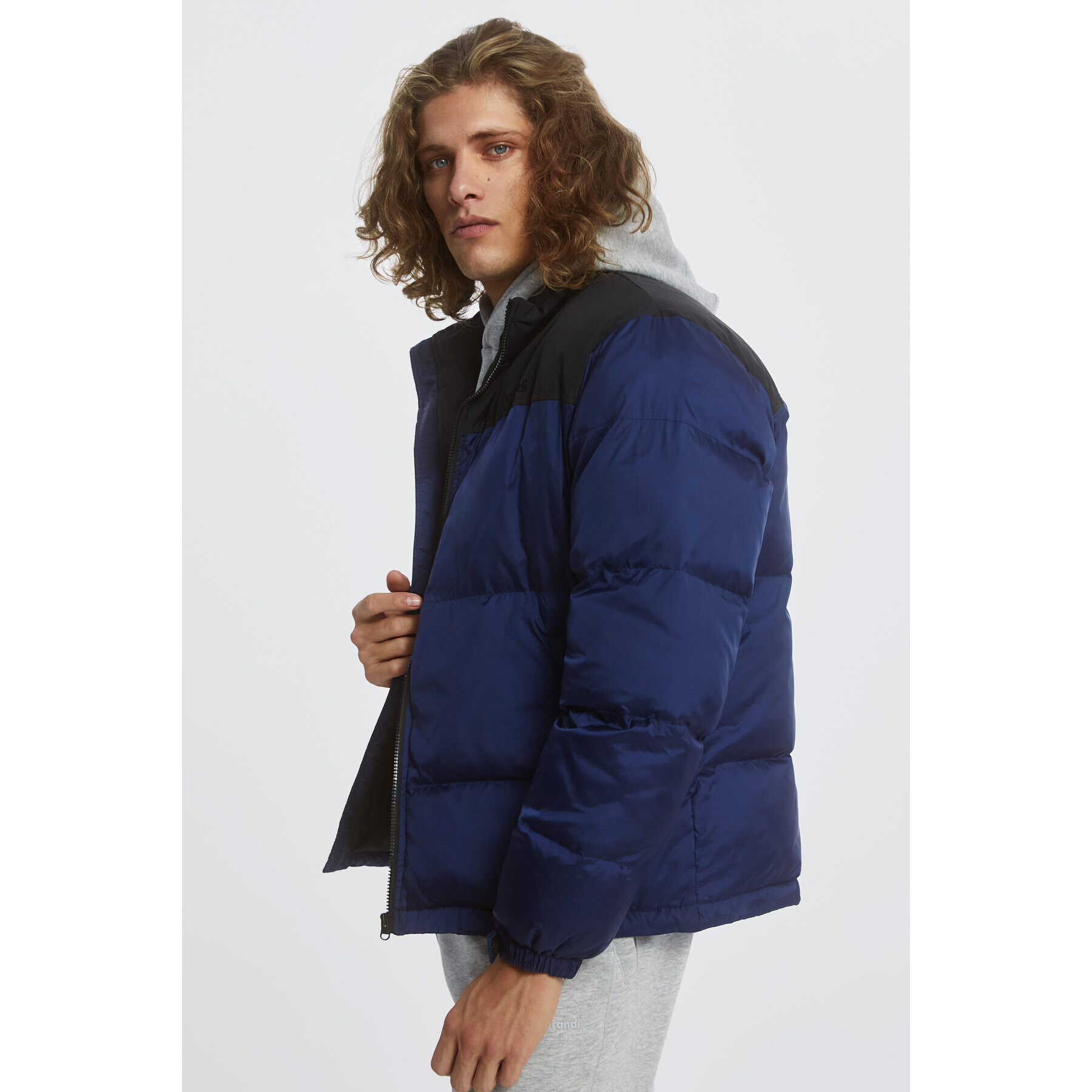 Sprandi Пухено яке AW21-KJM005 Тъмносин Regular Fit - Pepit.bg