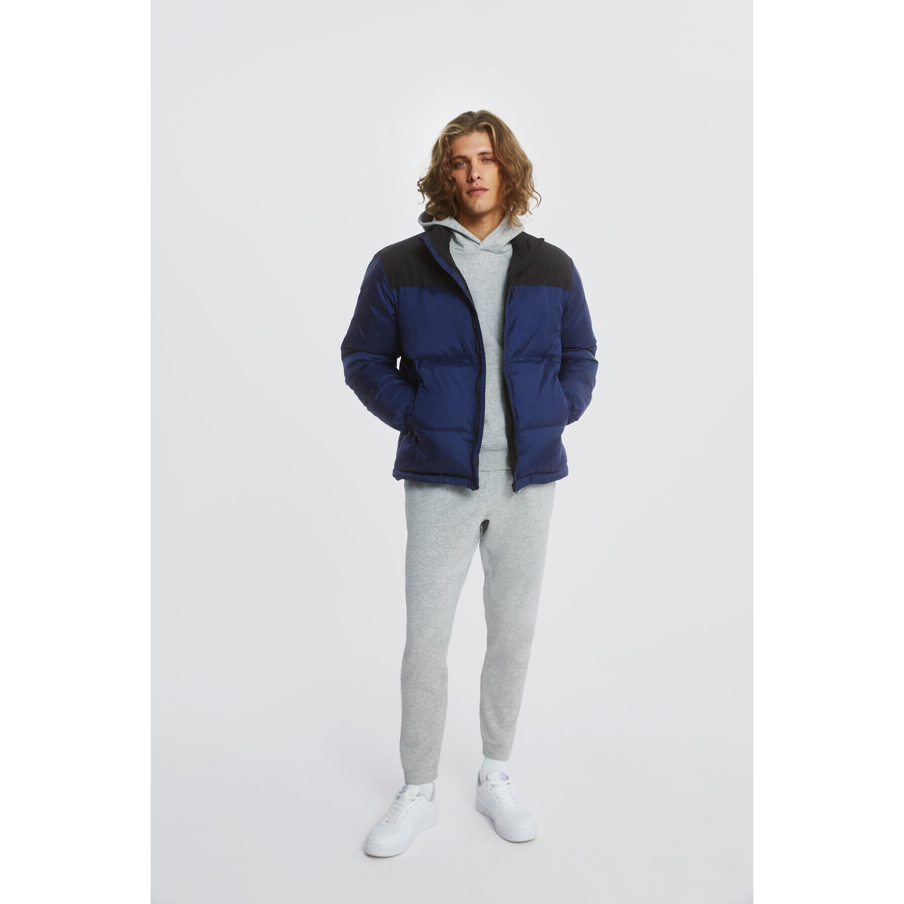 Sprandi Пухено яке AW21-KJM005 Тъмносин Regular Fit - Pepit.bg