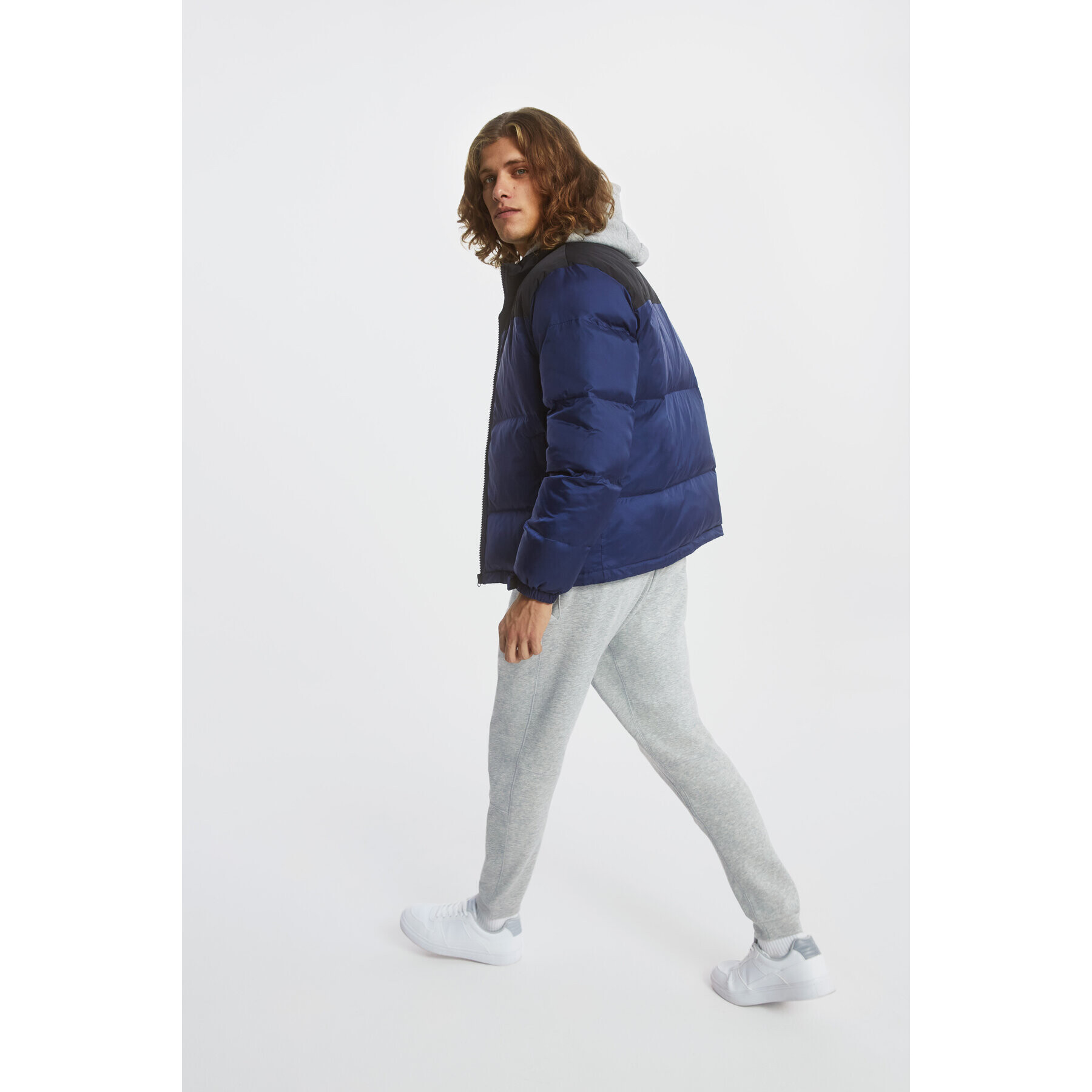 Sprandi Пухено яке AW21-KJM005 Тъмносин Regular Fit - Pepit.bg