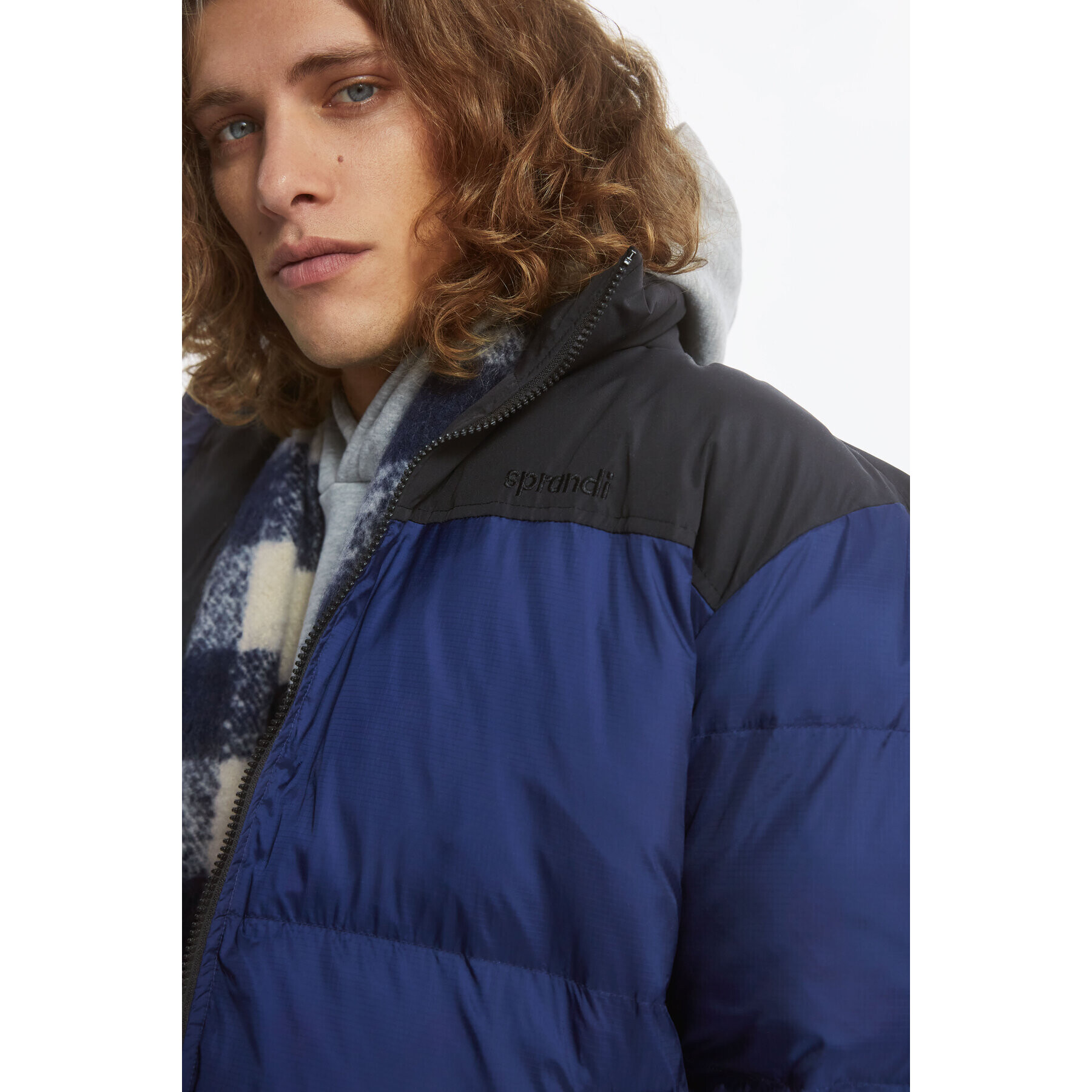 Sprandi Пухено яке AW21-KJM005 Тъмносин Regular Fit - Pepit.bg