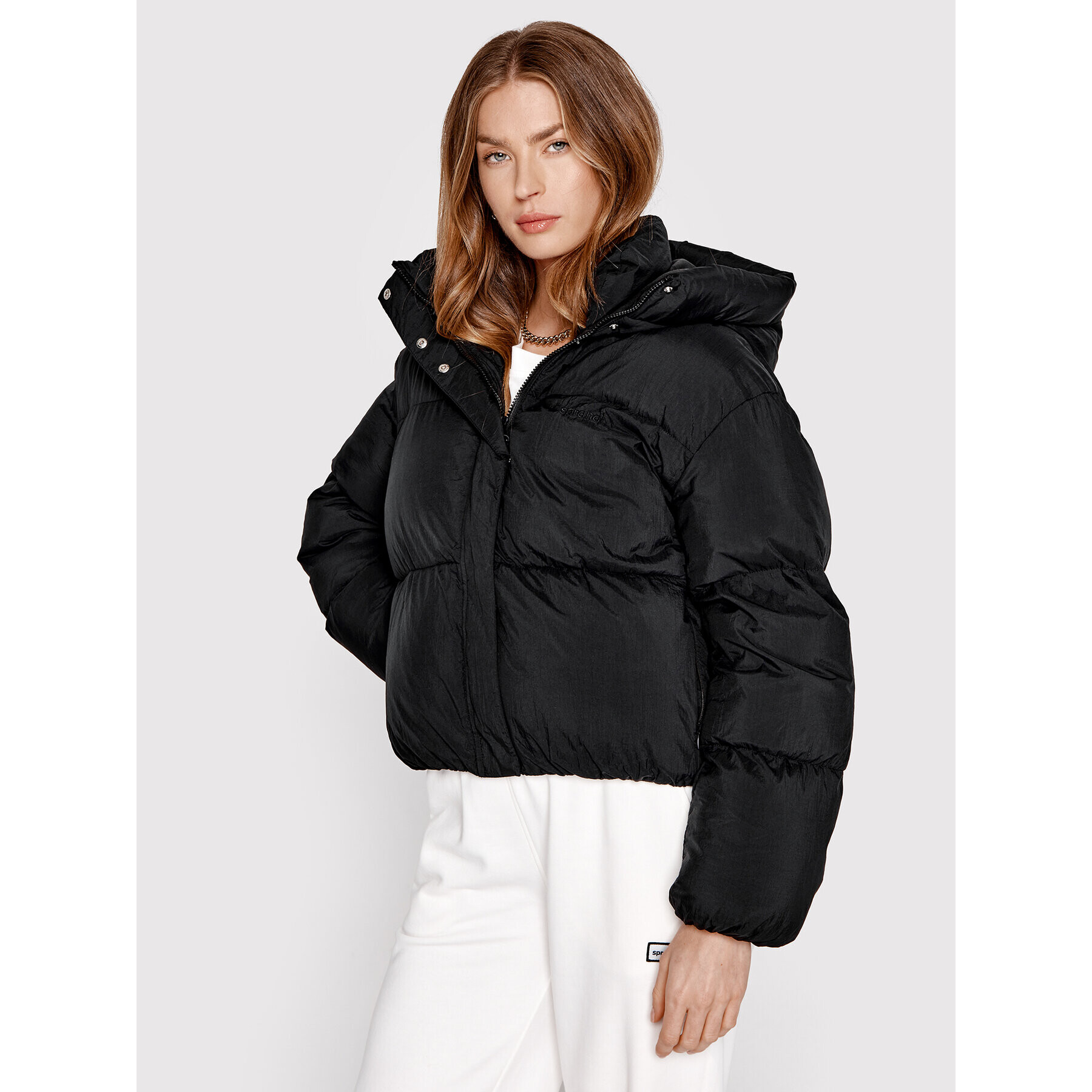 Sprandi Пухено яке SP22-KUD511 Черен Relaxed Fit - Pepit.bg