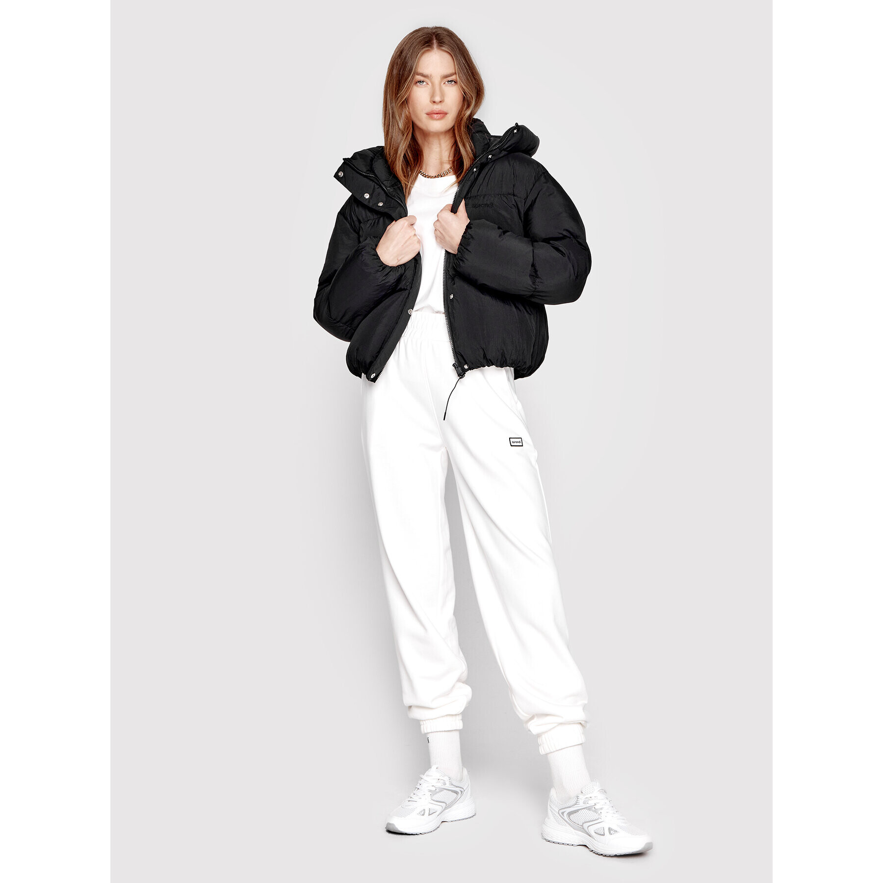 Sprandi Пухено яке SP22-KUD511 Черен Relaxed Fit - Pepit.bg