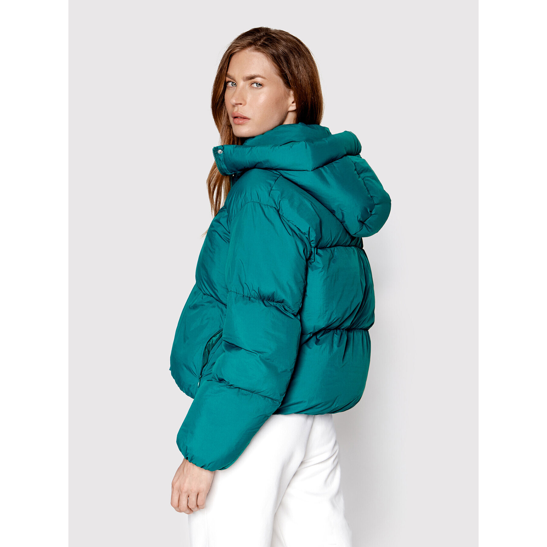 Sprandi Пухено яке SP22-KUD514 Зелен Relaxed Fit - Pepit.bg