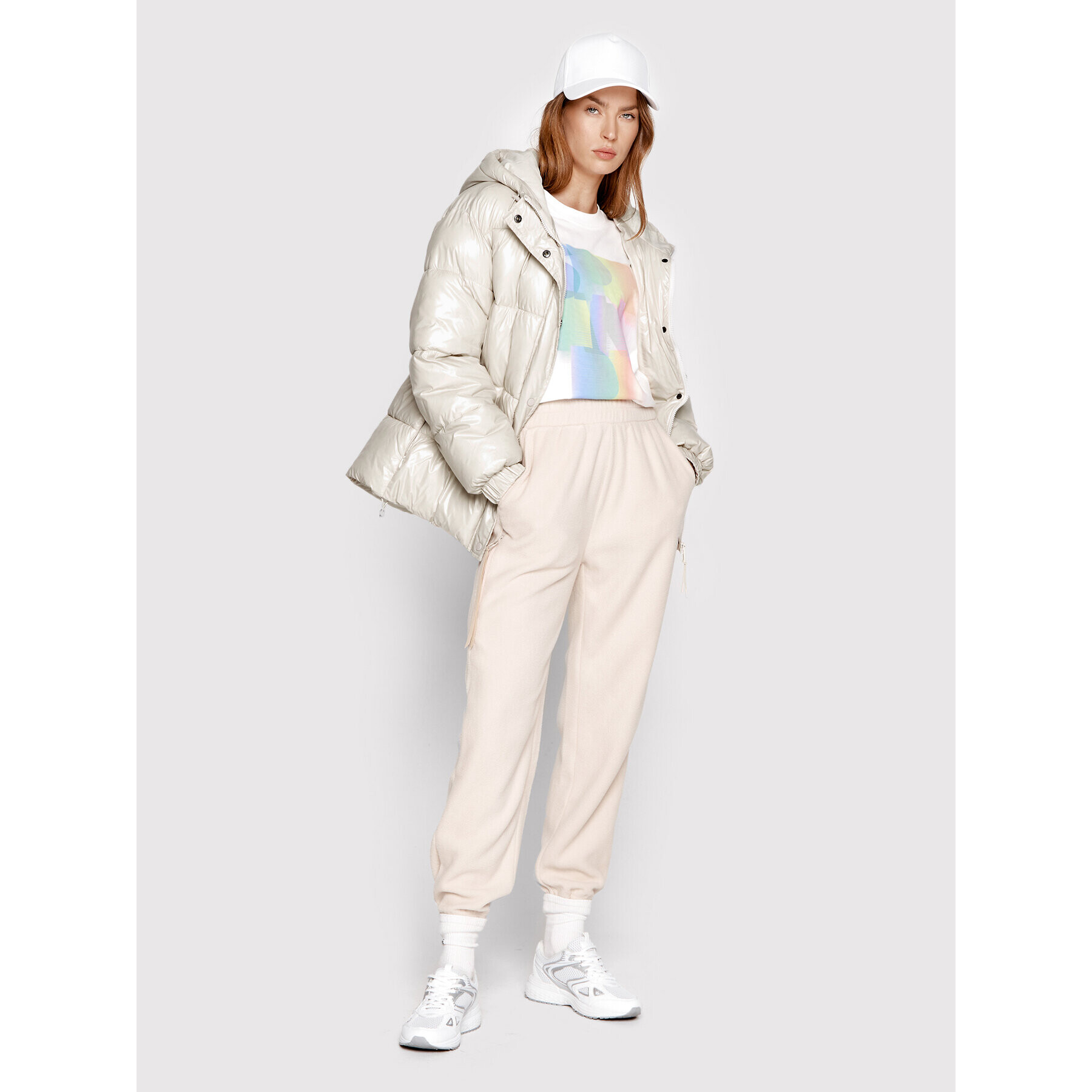 Sprandi Пухено яке SP22-KUD532 Бежов Regular Fit - Pepit.bg
