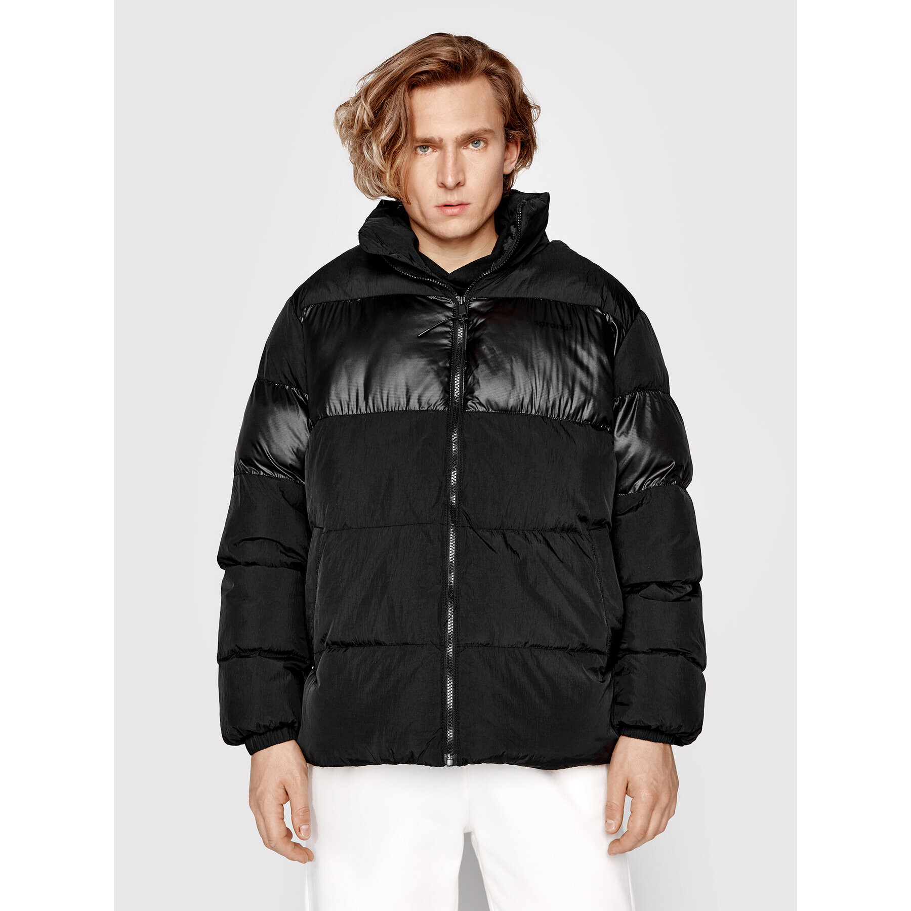 Sprandi Пухено яке SP22-KUM533 Черен Regular Fit - Pepit.bg