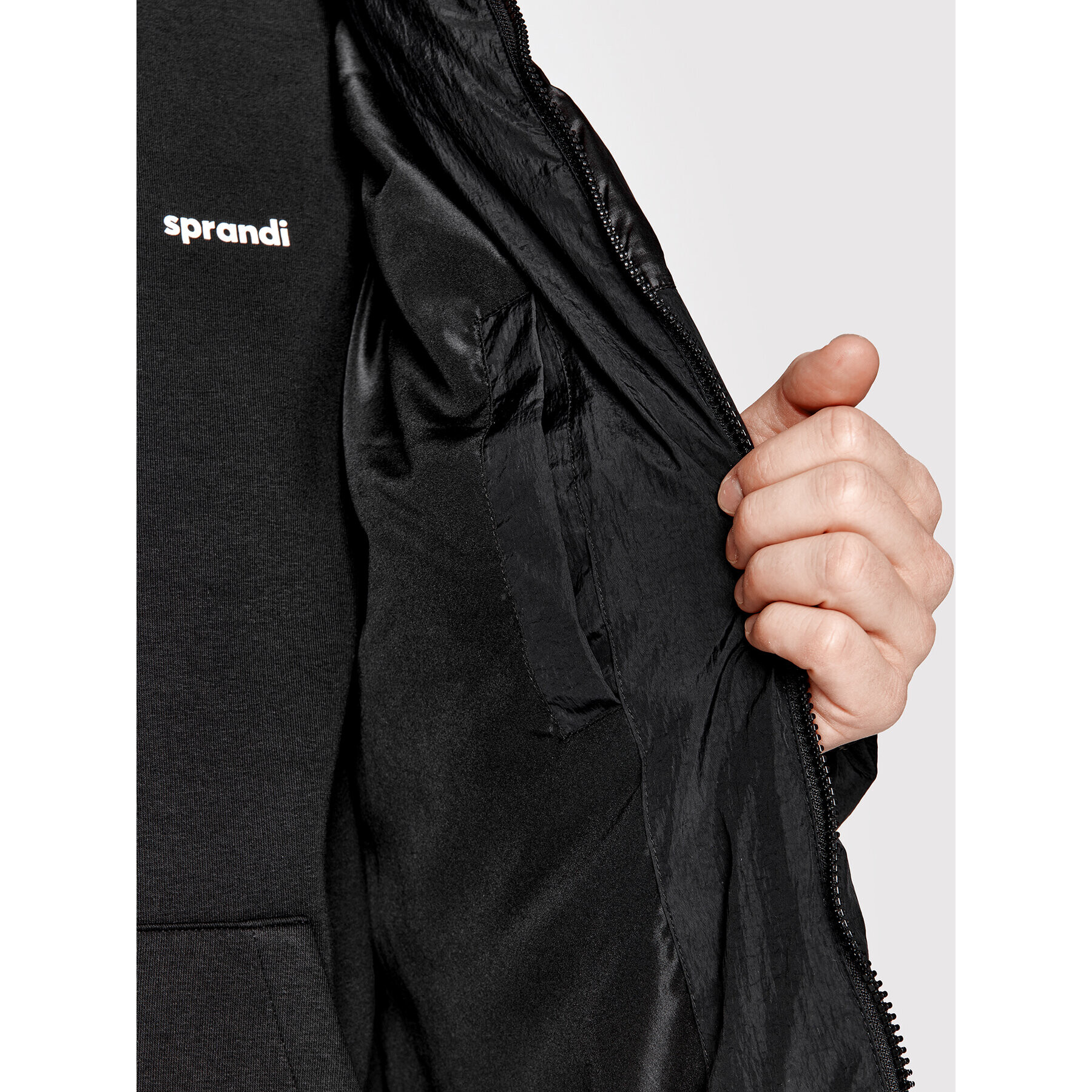 Sprandi Пухено яке SP22-KUM533 Черен Regular Fit - Pepit.bg