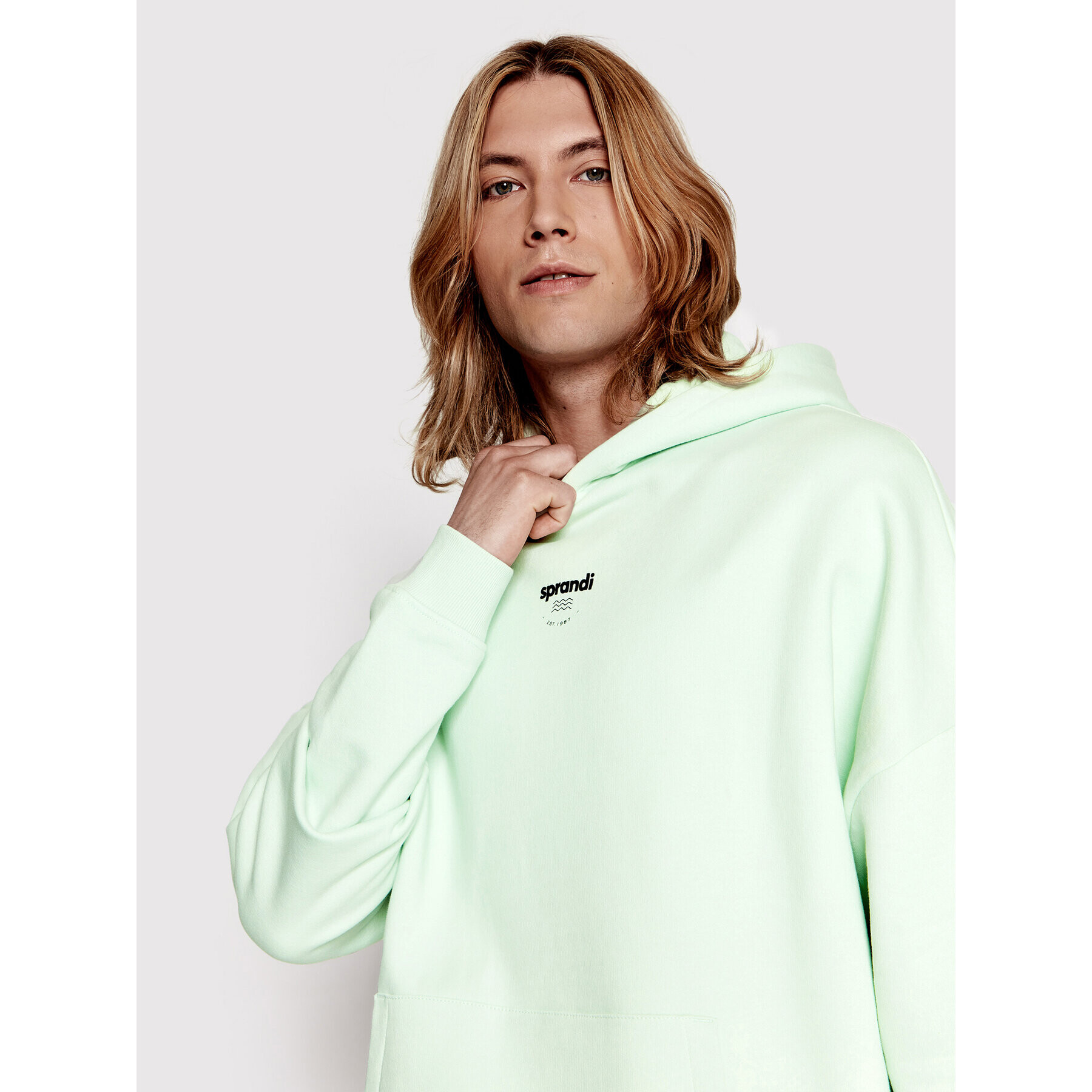 Sprandi Суитшърт SP22-BJM001 Зелен Relaxed Fit - Pepit.bg