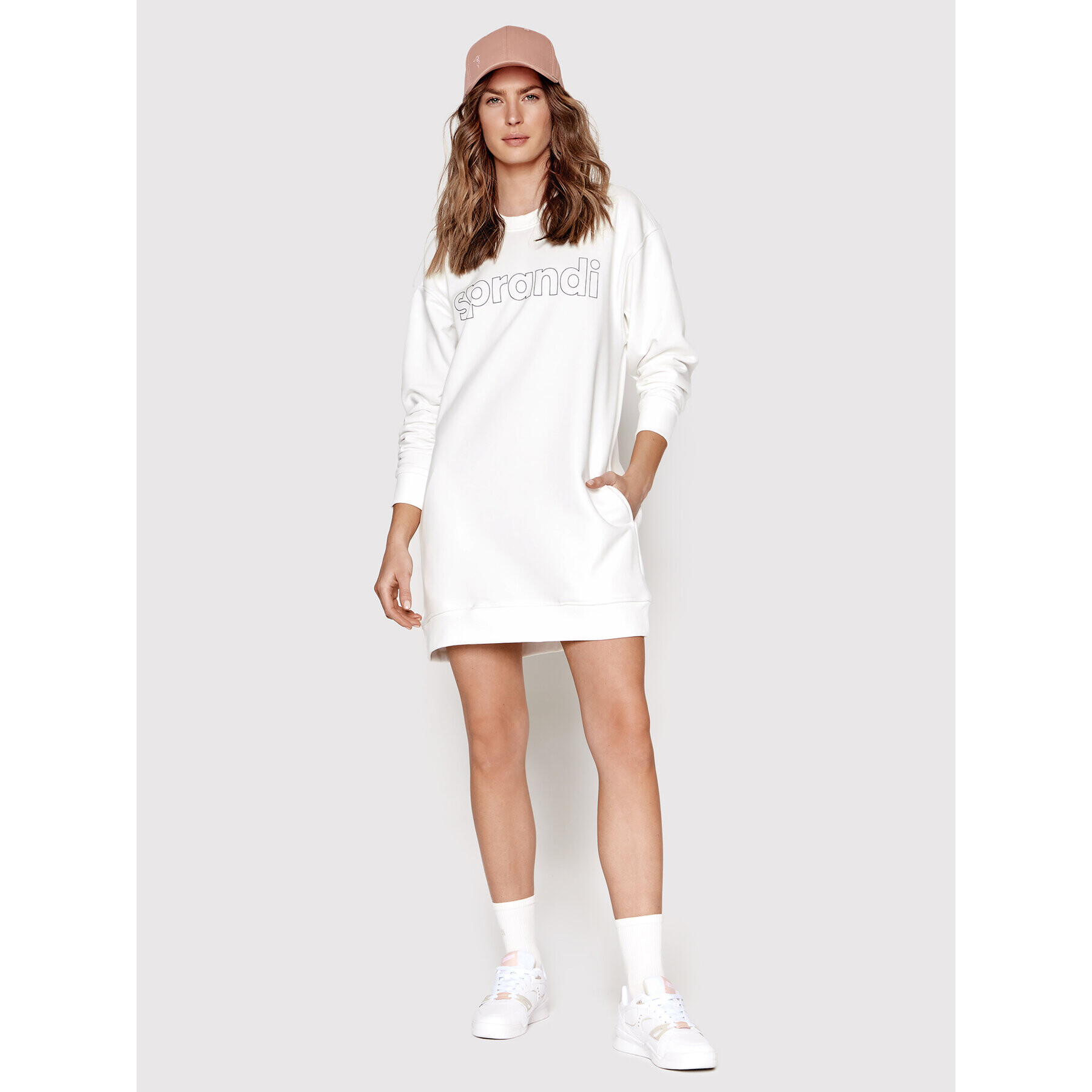 Sprandi Суитшърт SP22-SUD001 Бял Relaxed Fit - Pepit.bg
