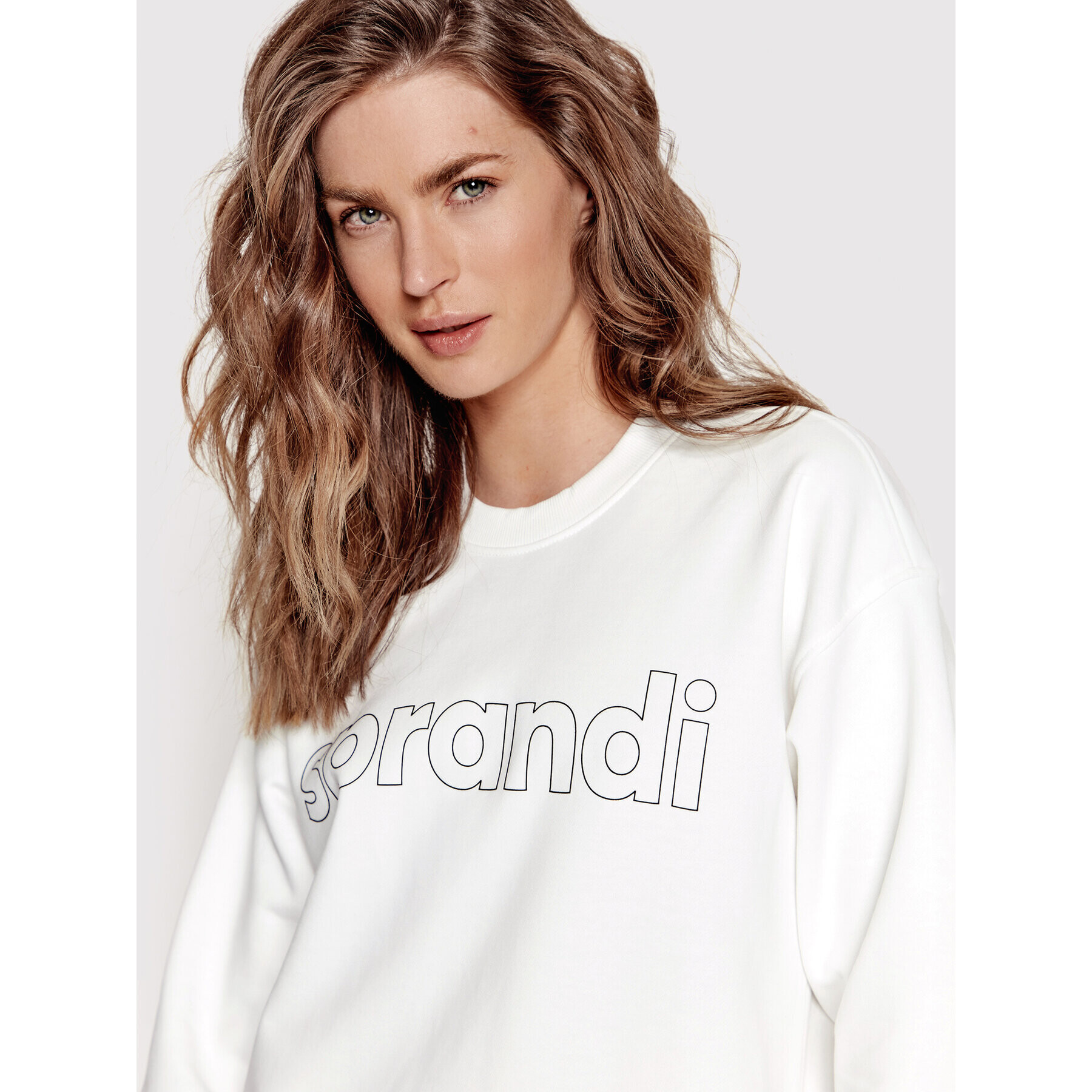 Sprandi Суитшърт SP22-SUD001 Бял Relaxed Fit - Pepit.bg