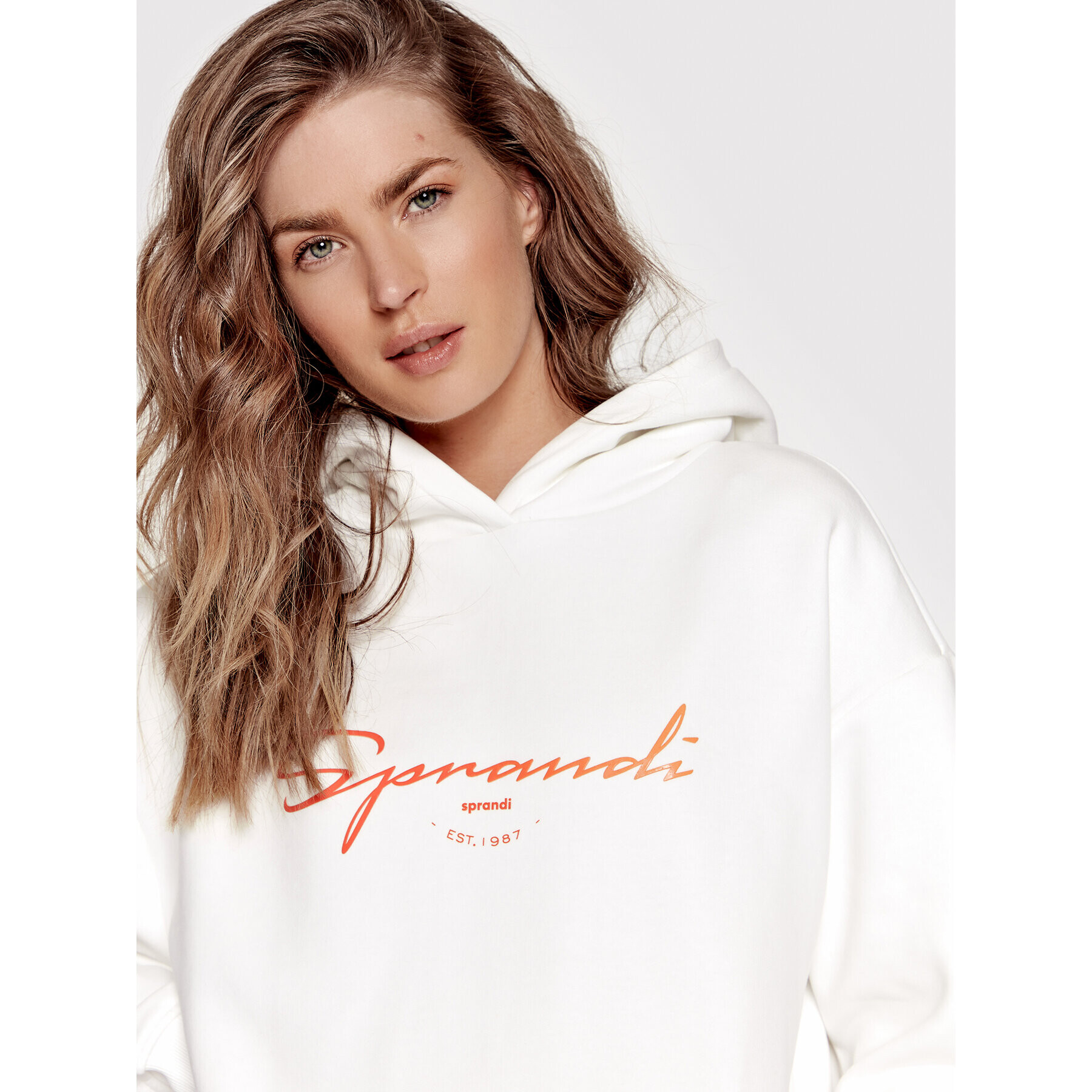 Sprandi Суитшърт SP22-SUD010 Бял Relaxed Fit - Pepit.bg