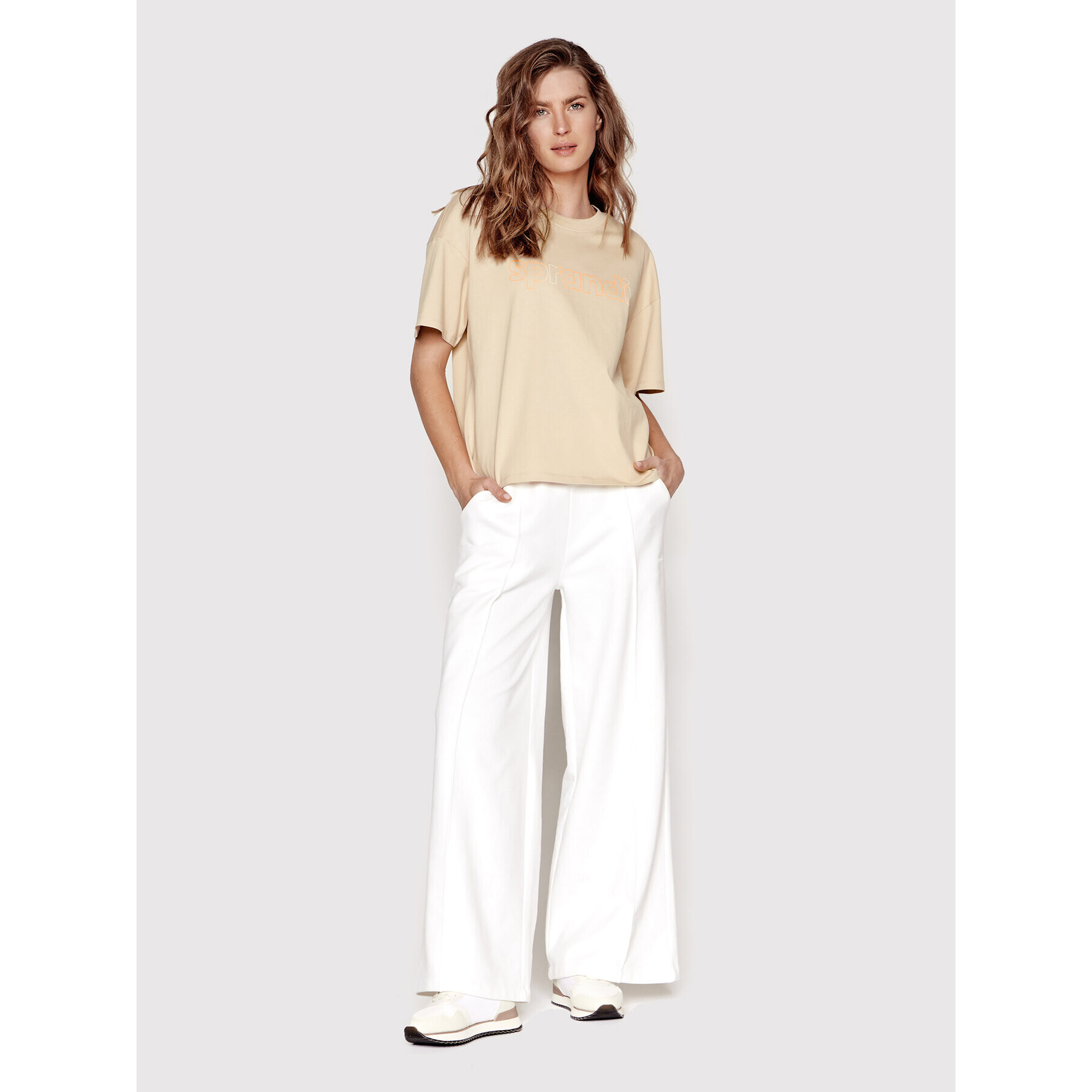Sprandi Тишърт SP22-TSD011 Бежов Relaxed Fit - Pepit.bg