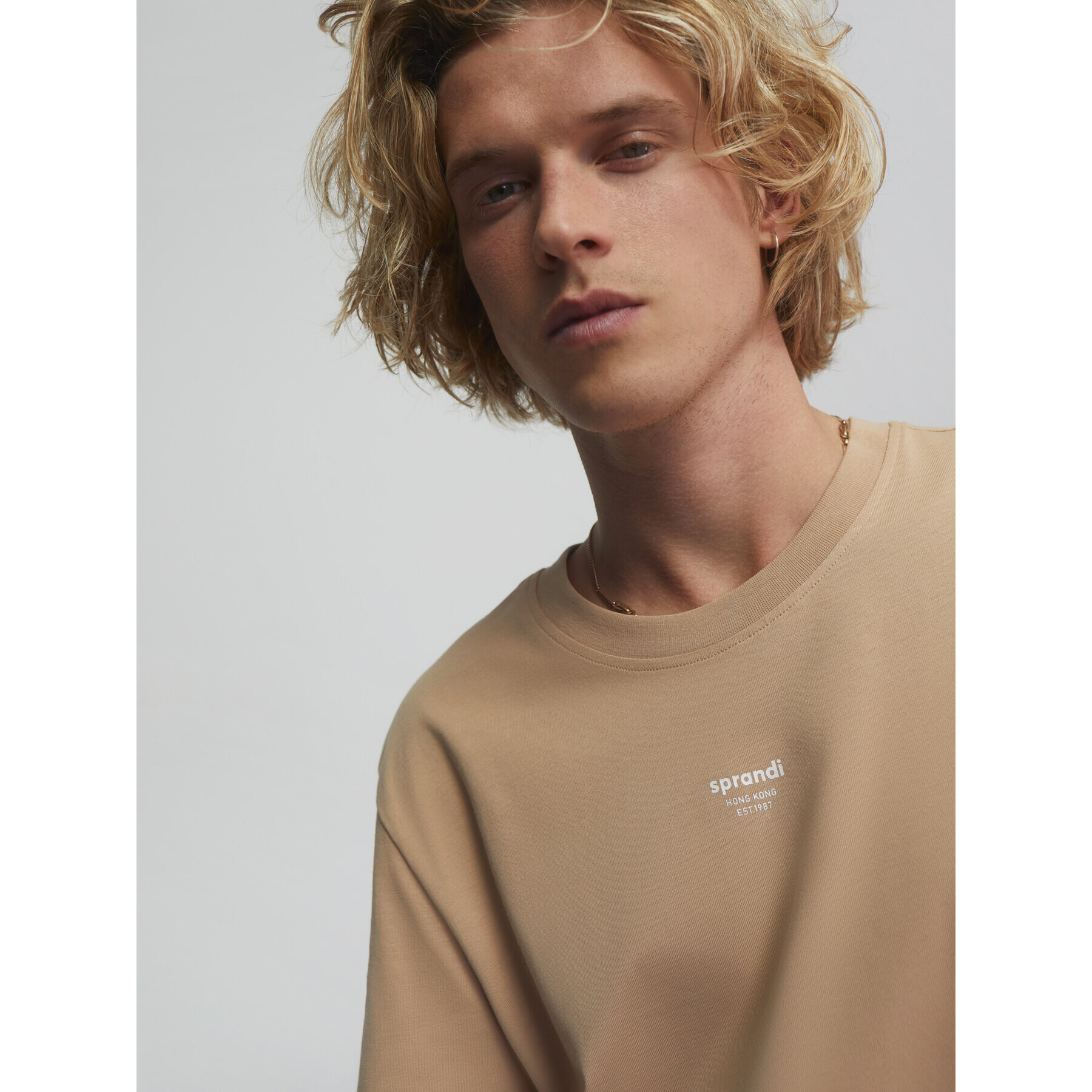 Sprandi Тишърт SS21-TSM006 Бежов Regular Fit - Pepit.bg