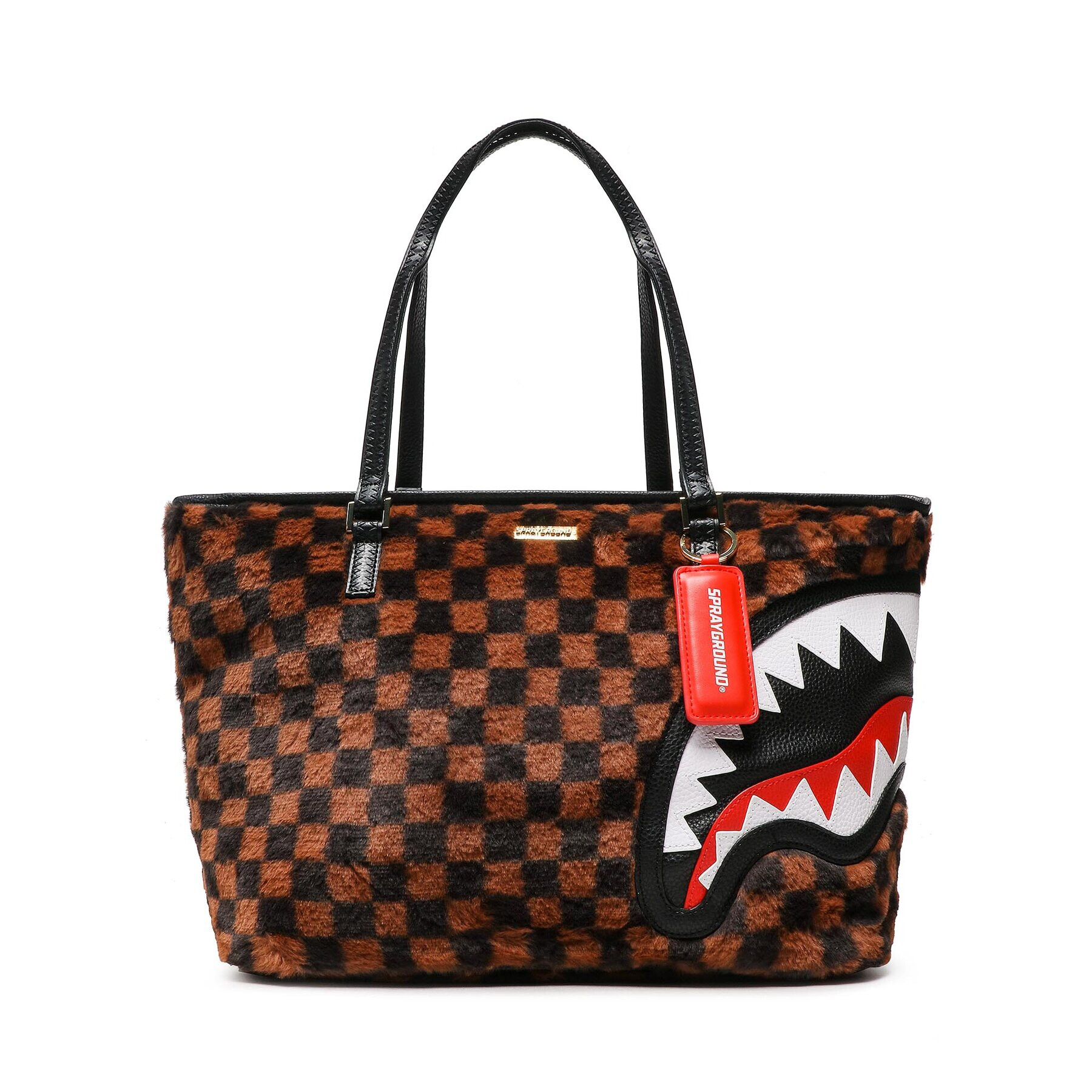 SPRAYGROUND Дамска чанта Fur Sharks In Paris Tote 910T4935NSZ Кафяв - Pepit.bg