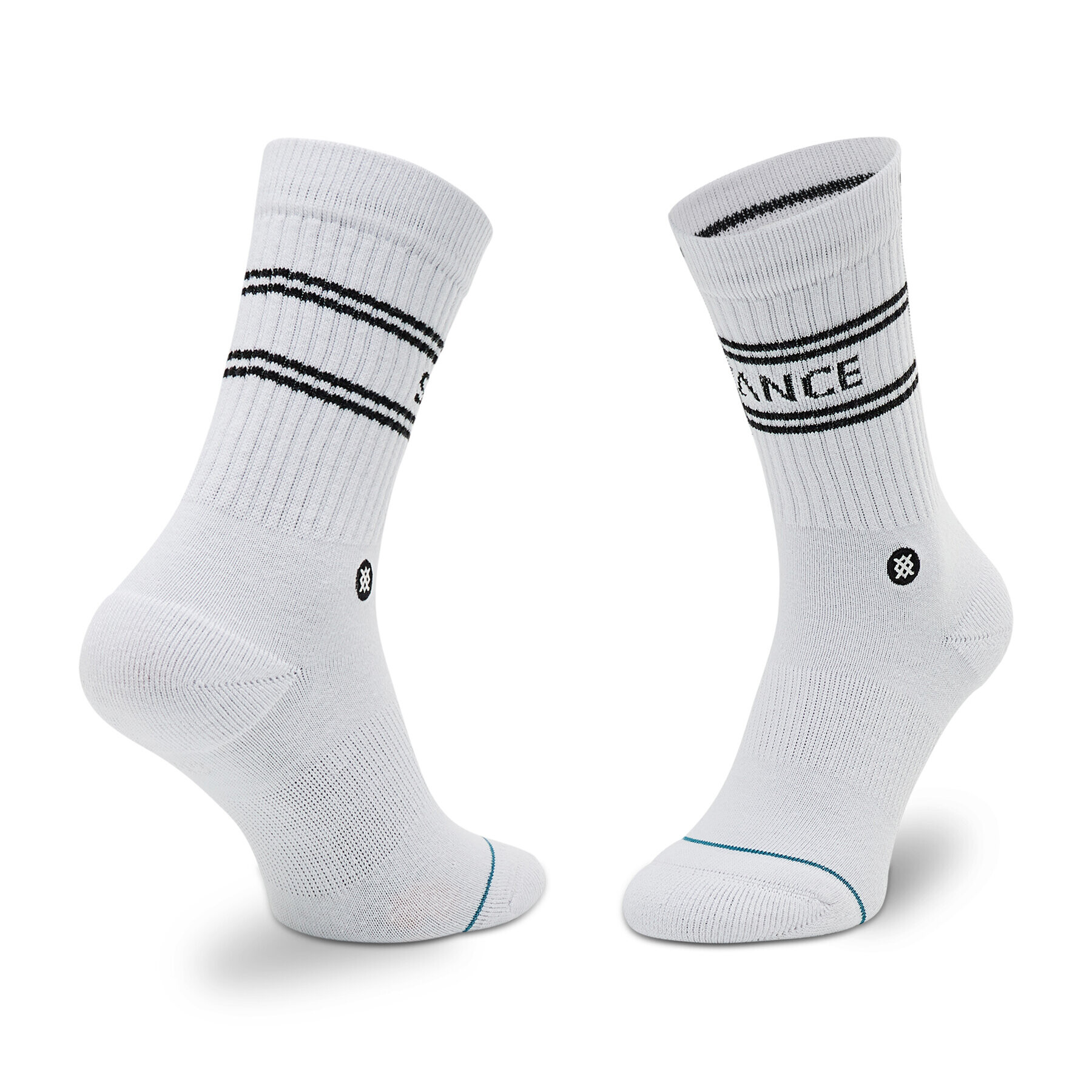 Stance Комплект 3 чифта дълги чорапи мъжки Basic 3 Pack Crew A556D20SRO Бял - Pepit.bg