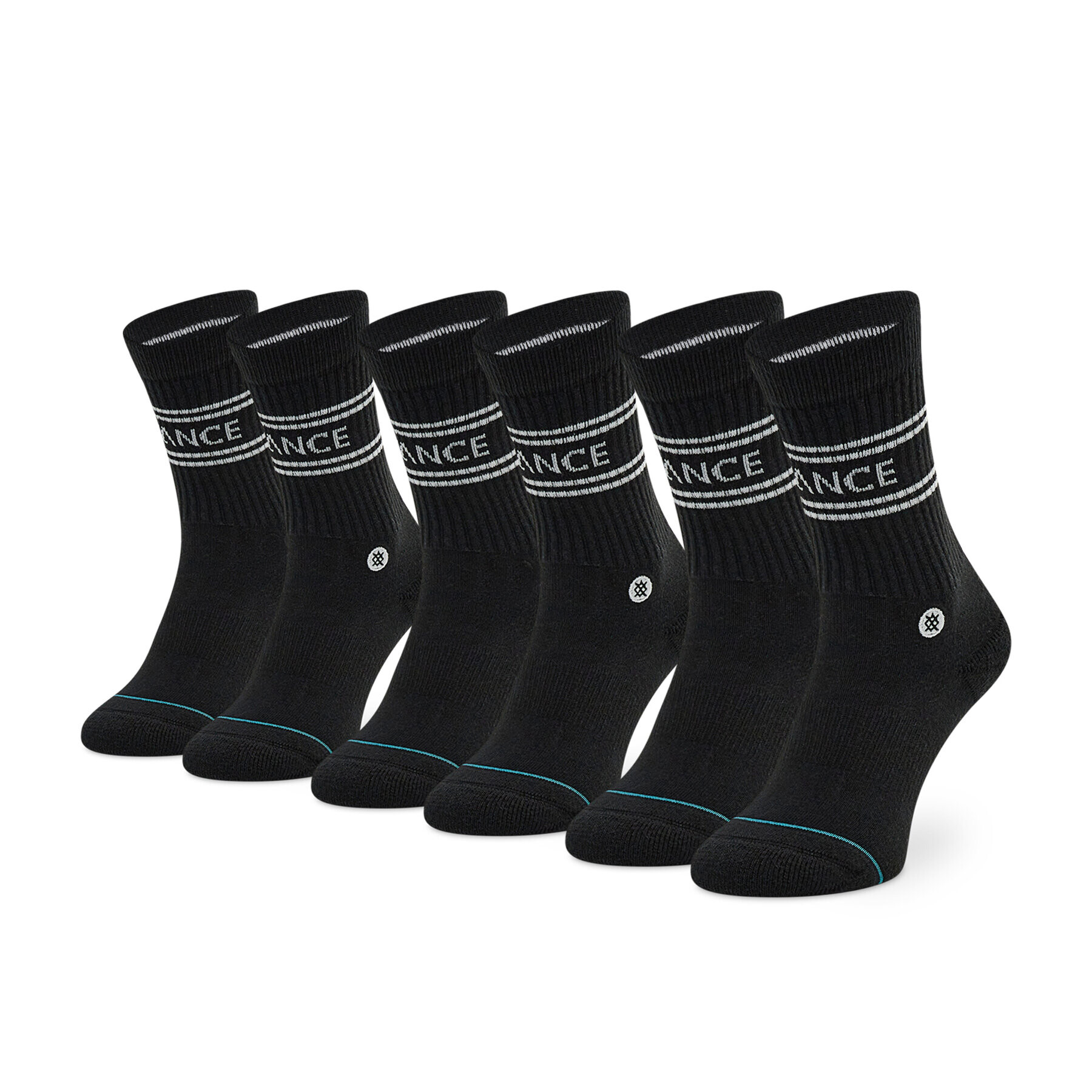 Stance Комплект 3 чифта дълги чорапи мъжки Basic 3 Pack Crew A556D20SRO Черен - Pepit.bg