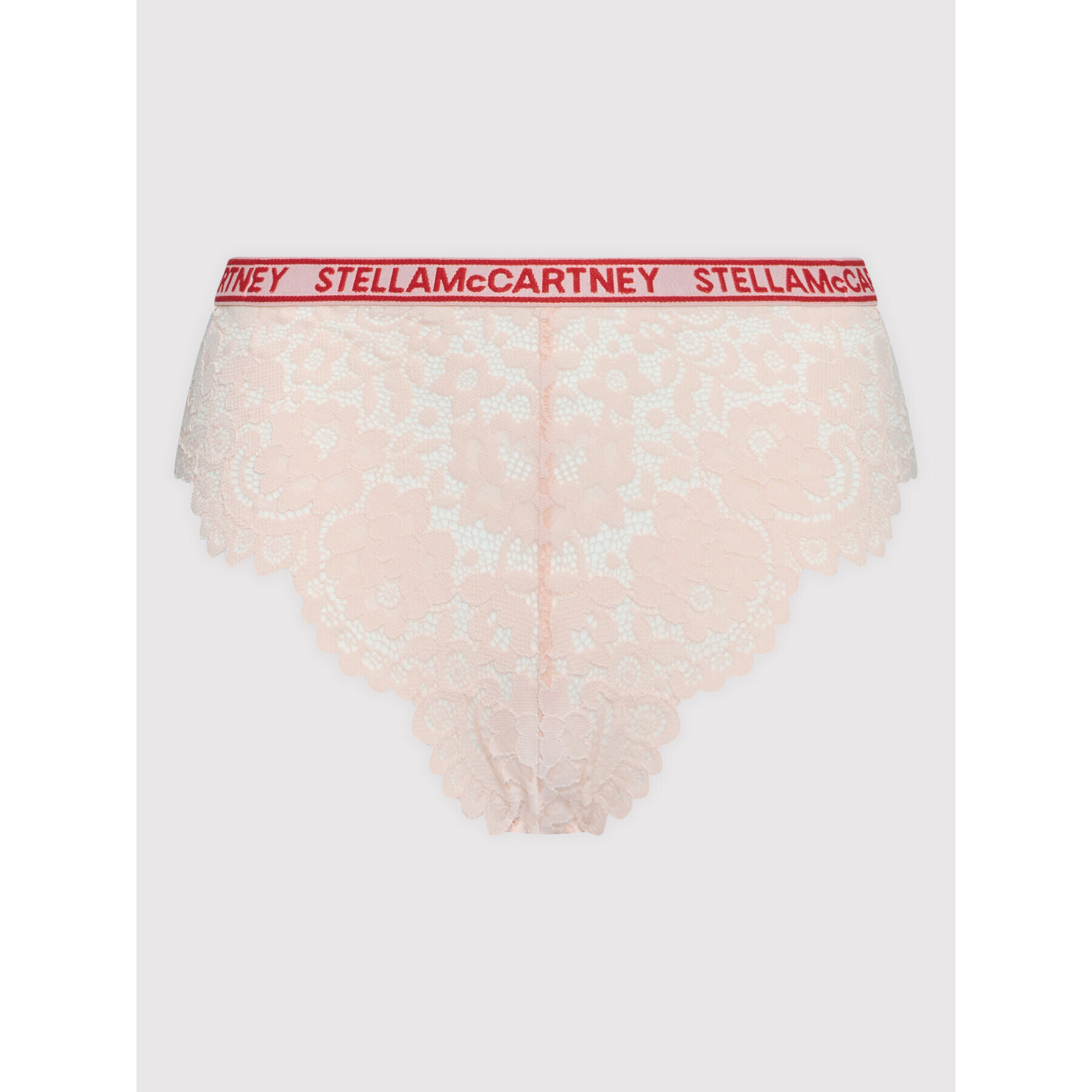 Stella McCartney Класически бикини с висока талия Lace Flounce With Logo S6LA61060.68912 Розов - Pepit.bg