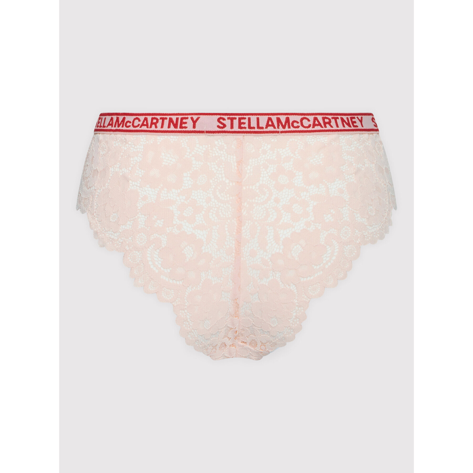 Stella McCartney Класически бикини с висока талия Lace Flounce With Logo S6LA61060.68912 Розов - Pepit.bg