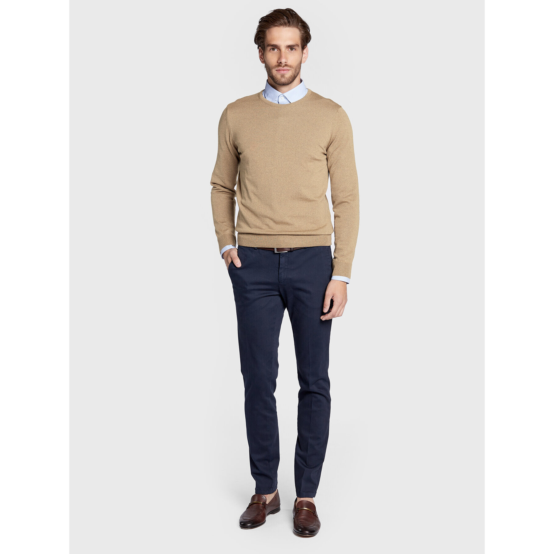 Stenströms Пуловер 422380 1355 Кафяв Regular Fit - Pepit.bg