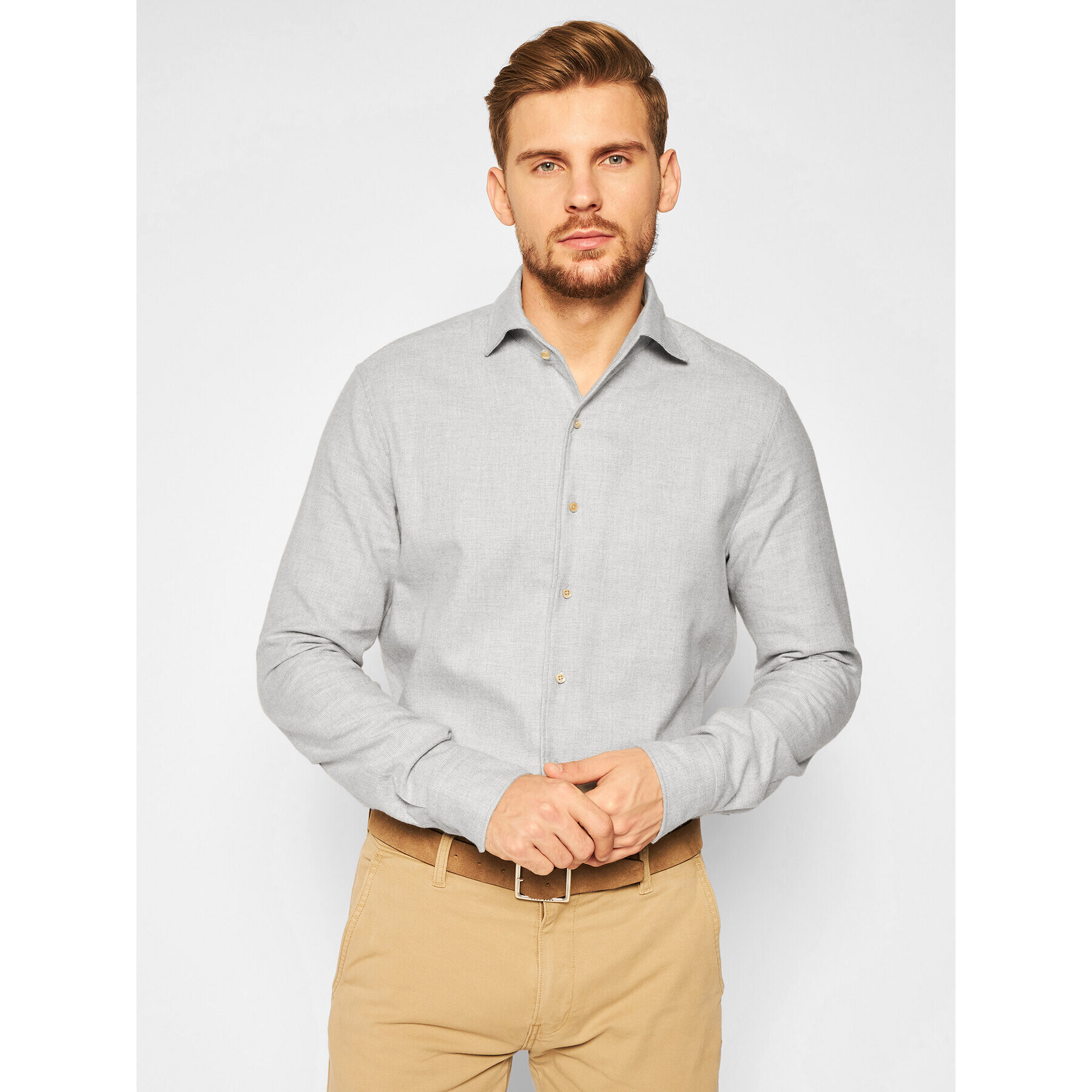 Stenströms Риза 7 025 018 026 Сив Slim Fit - Pepit.bg