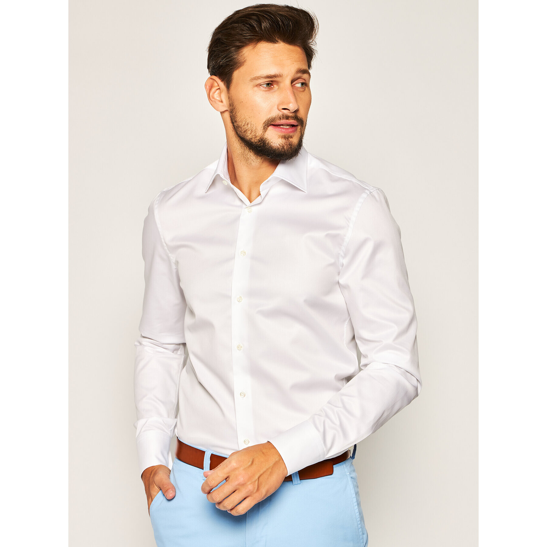 Stenströms Риза 702771 1467 Бял Slim Fit - Pepit.bg