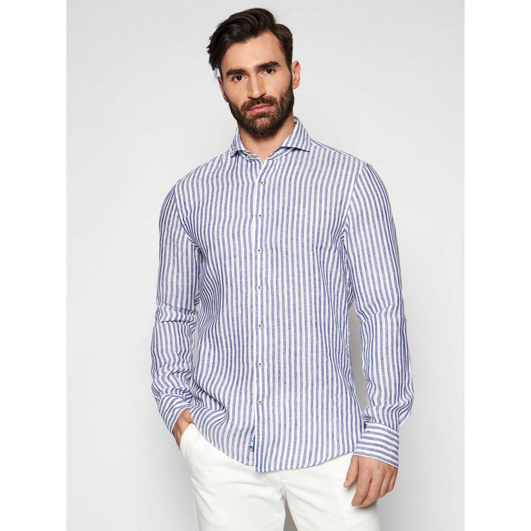 Stenströms Риза 775221 7199 Тъмносин Slim Fit - Pepit.bg