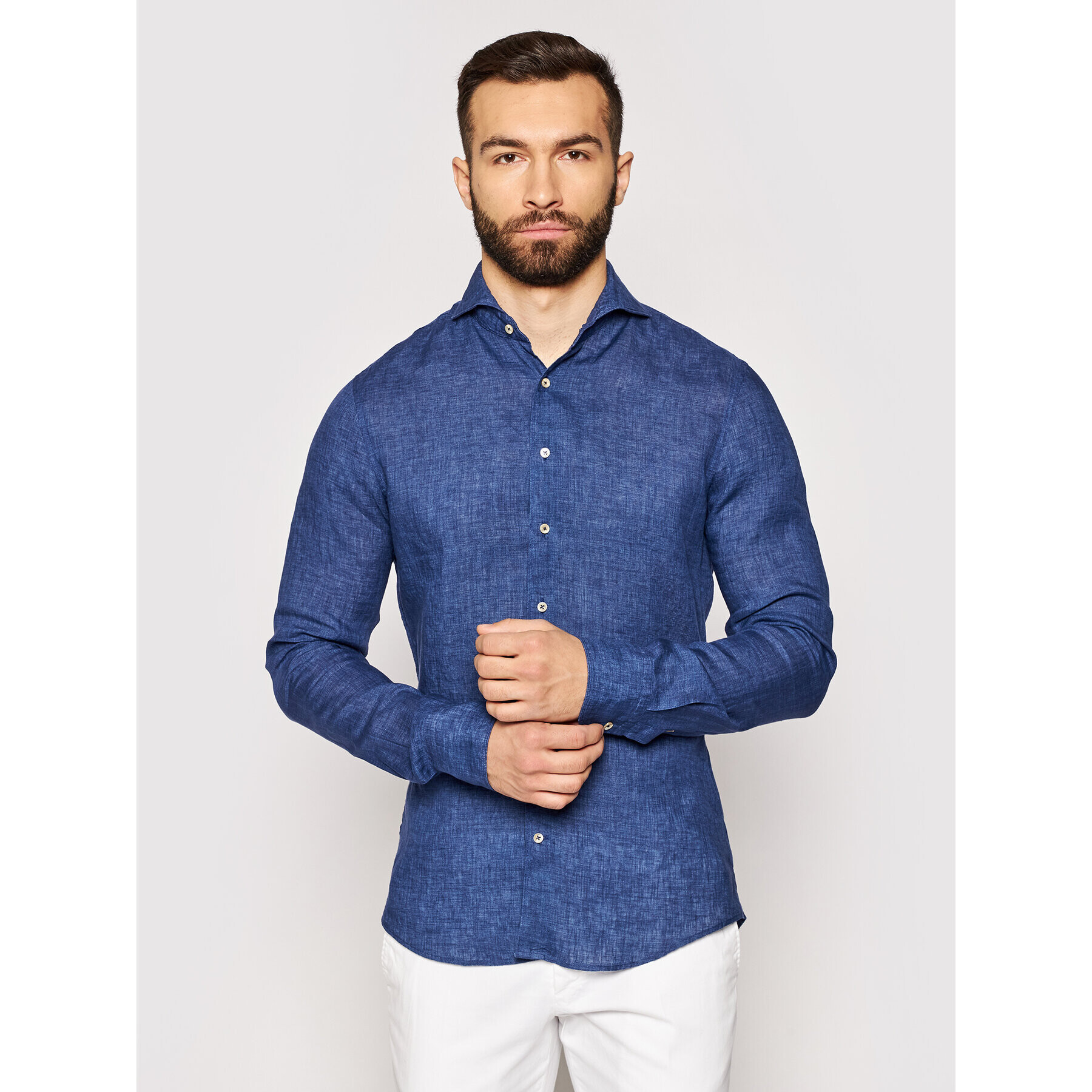 Stenströms Риза 775221 7970 Тъмносин Slim Fit - Pepit.bg