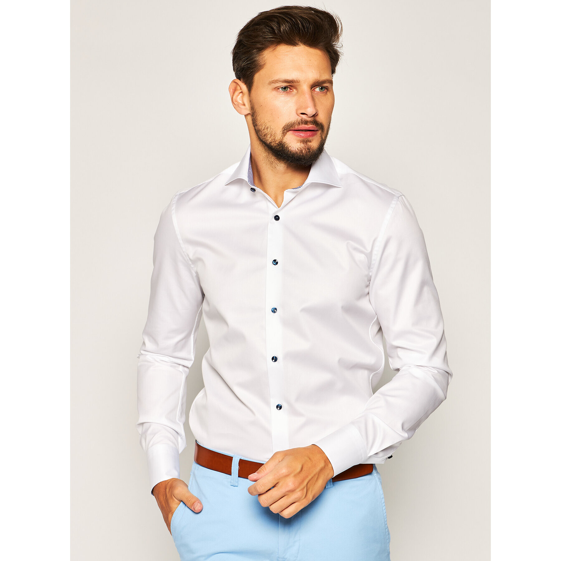 Stenströms Риза 784111 1177 Бял Slim Fit - Pepit.bg