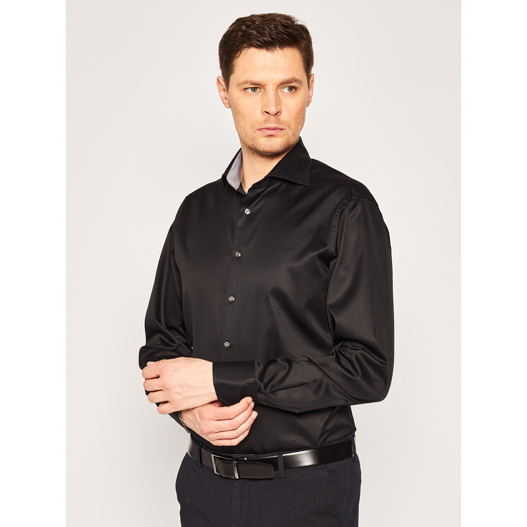 Stenströms Риза 784111 1465 Черен Slim Fit - Pepit.bg