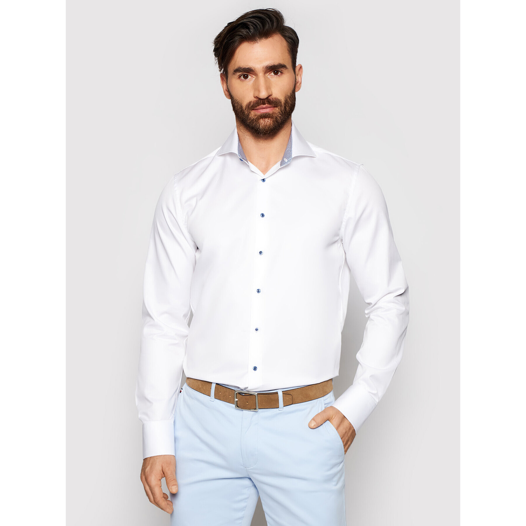 Stenströms Риза 784111 2379 Бял Slim Fit - Pepit.bg