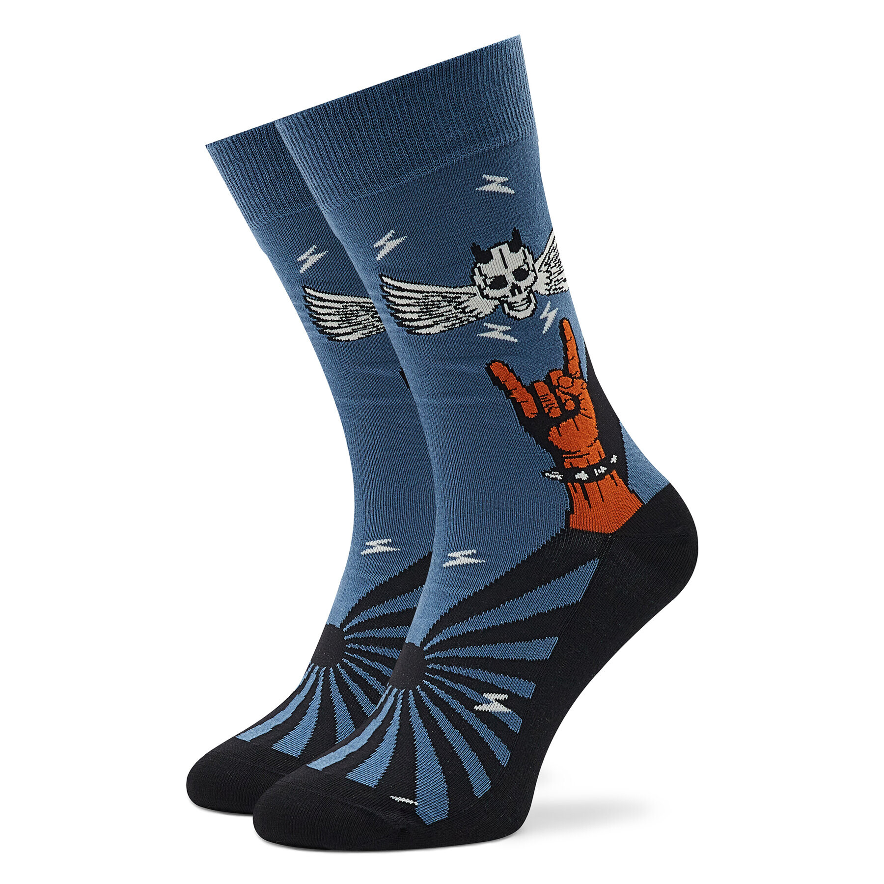 Stereo Socks Дълги чорапи unisex Flying Skull Син - Pepit.bg