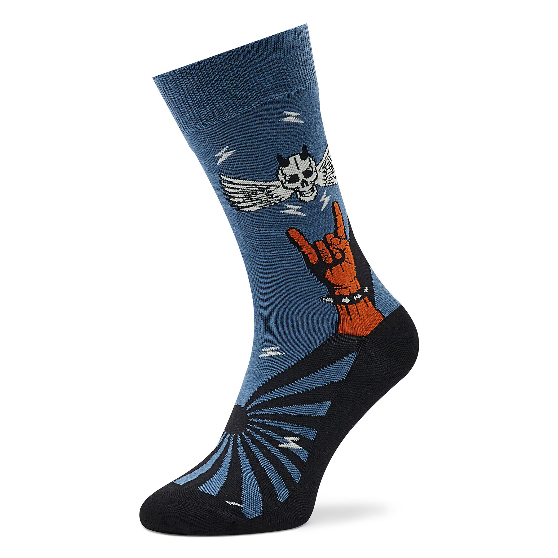 Stereo Socks Дълги чорапи unisex Flying Skull Син - Pepit.bg