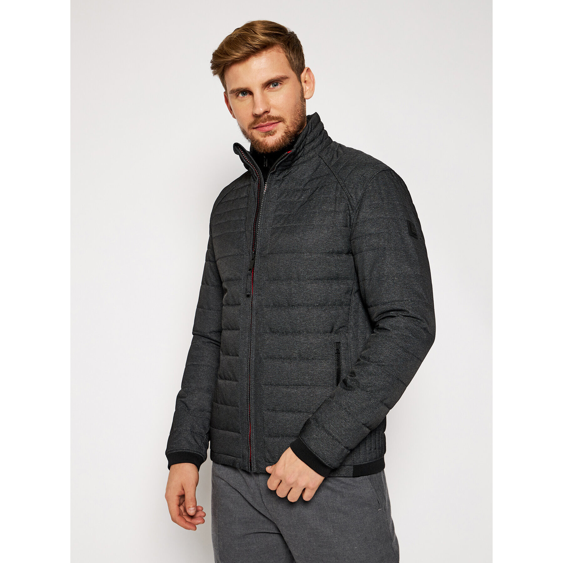 Strellson Пухено яке Clarson 11 30024618 Сив Regular Fit - Pepit.bg