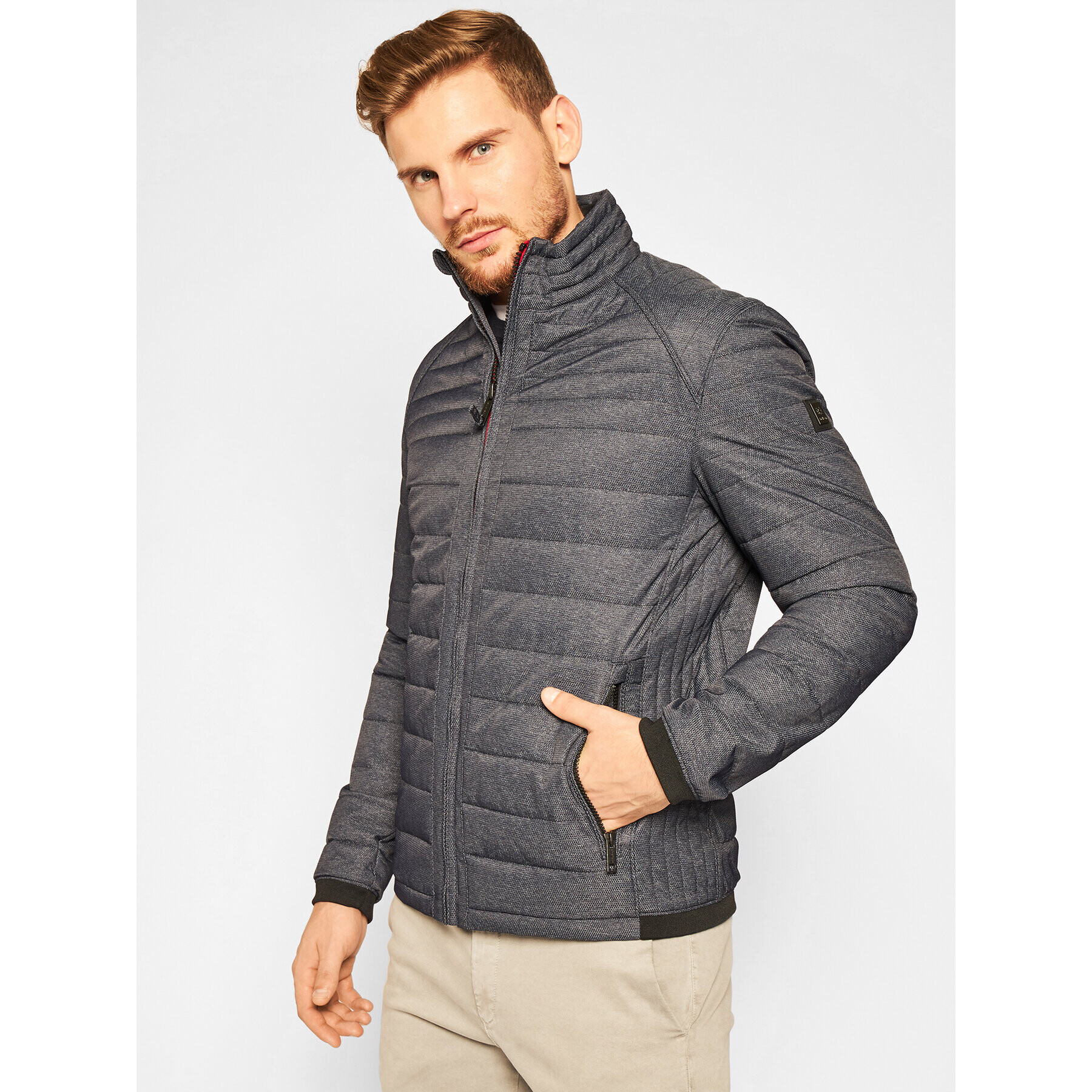Strellson Пухено яке Clarson 11 30024618 Тъмносин Regular Fit - Pepit.bg